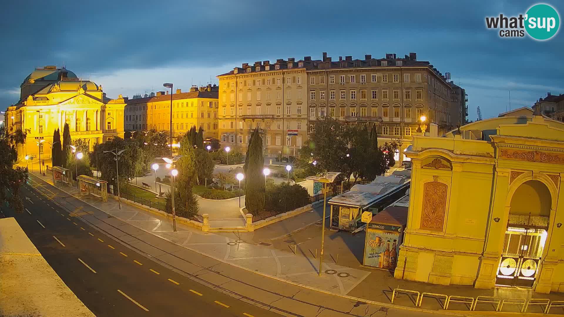 Webcam Rijeka – Park and  Croatian National Theatre Ivan pl. Zajc