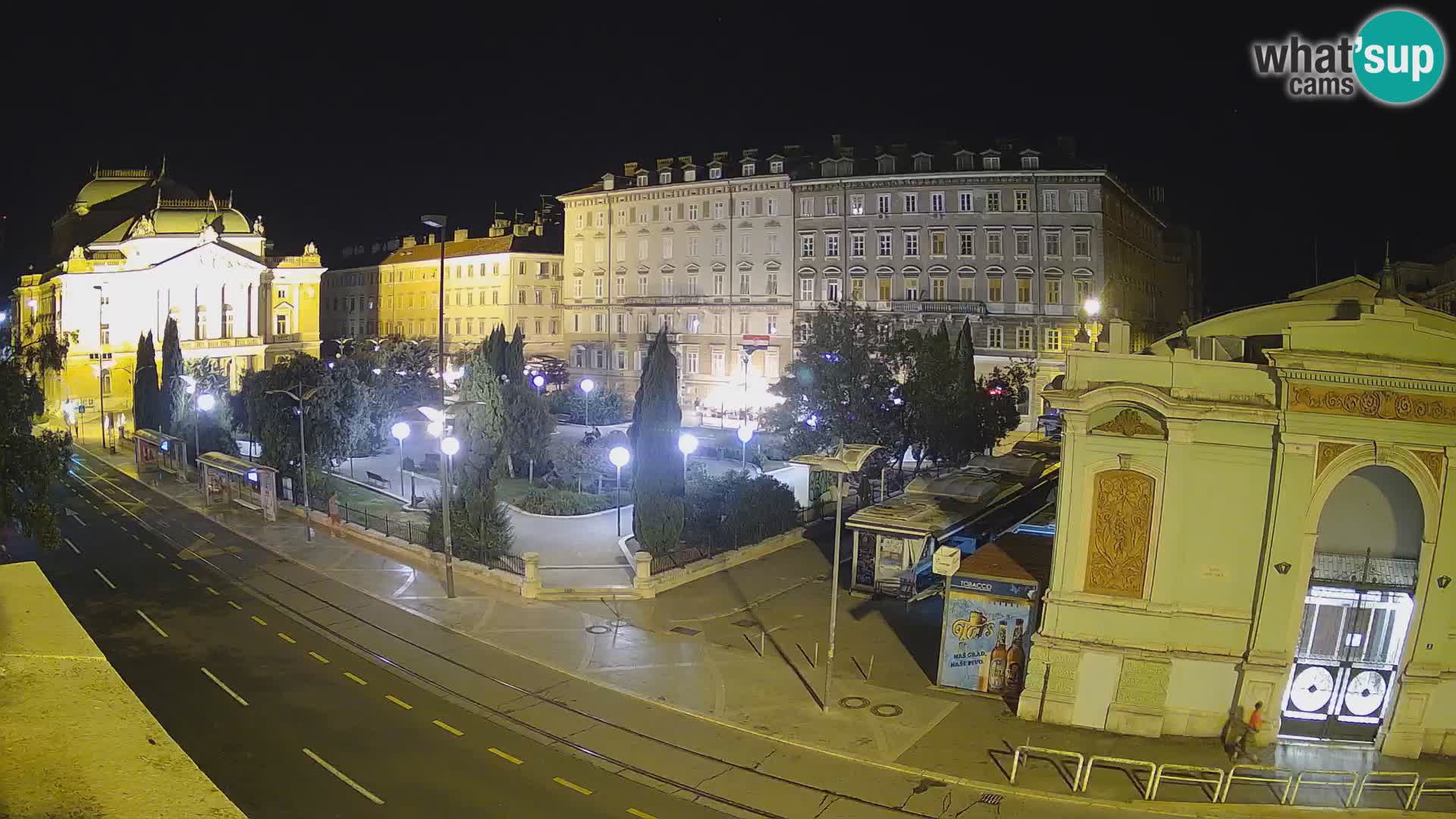 Webcam Fiume – Parco e Teatro nazionale Croato Ivan pl. Zajc