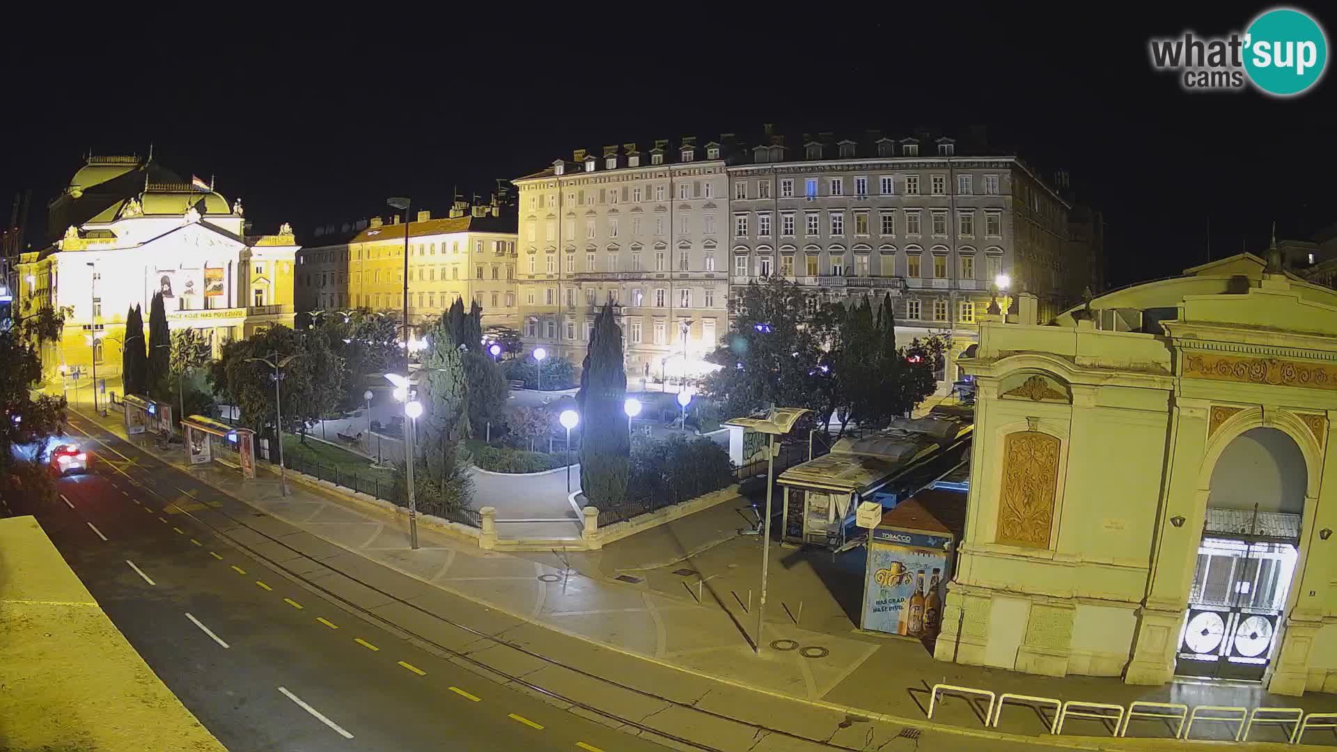 Webcam Rijeka – Park et Théâtre national croate Ivan pl. Zajc