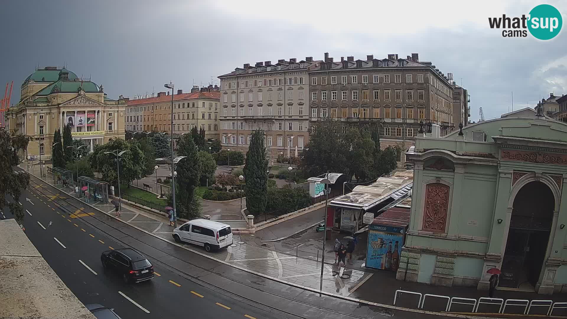 Webcam Fiume – Parco e Teatro nazionale Croato Ivan pl. Zajc