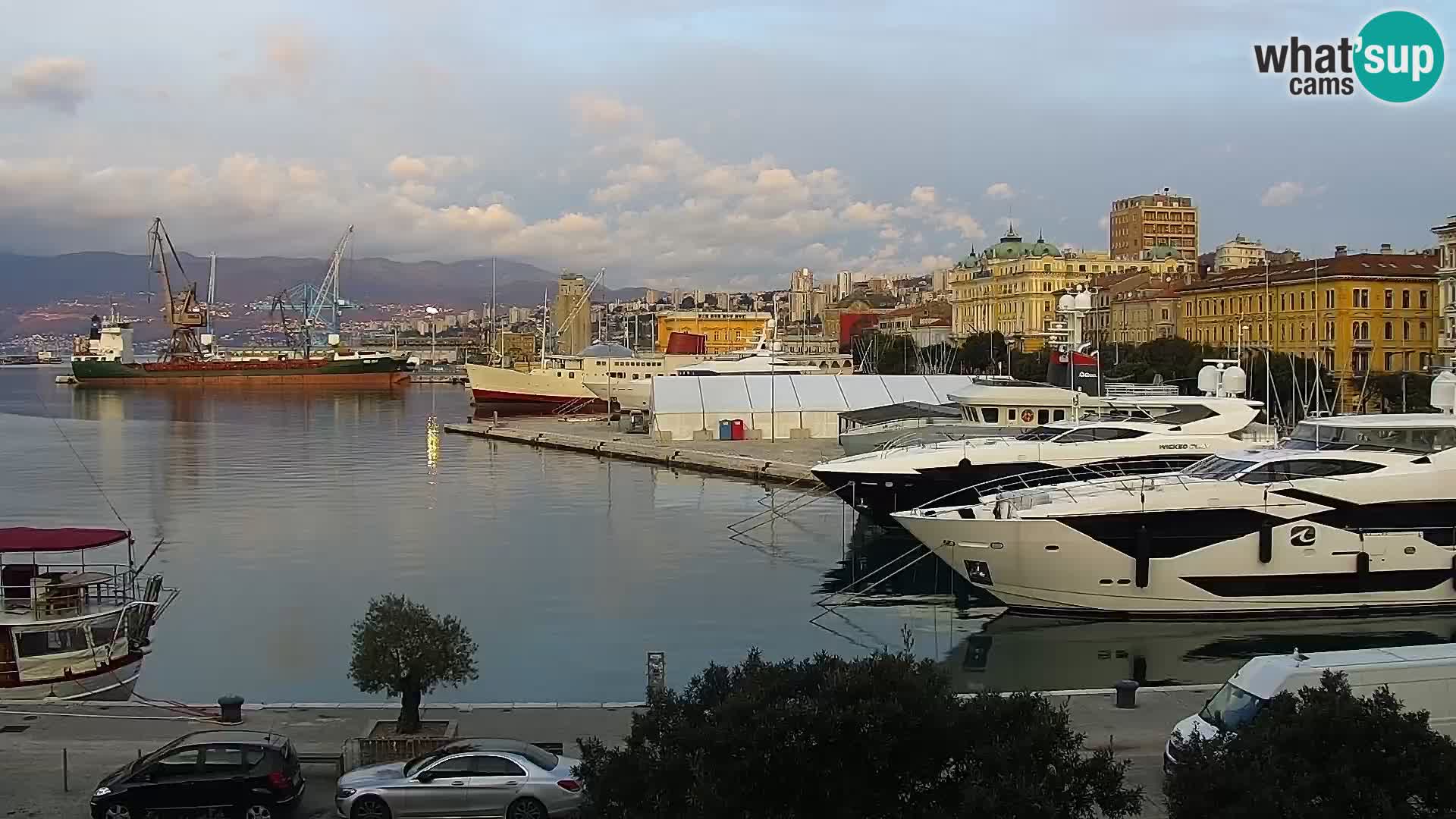 The Riva and Marina in Rijeka  – Live Webcam Croatia