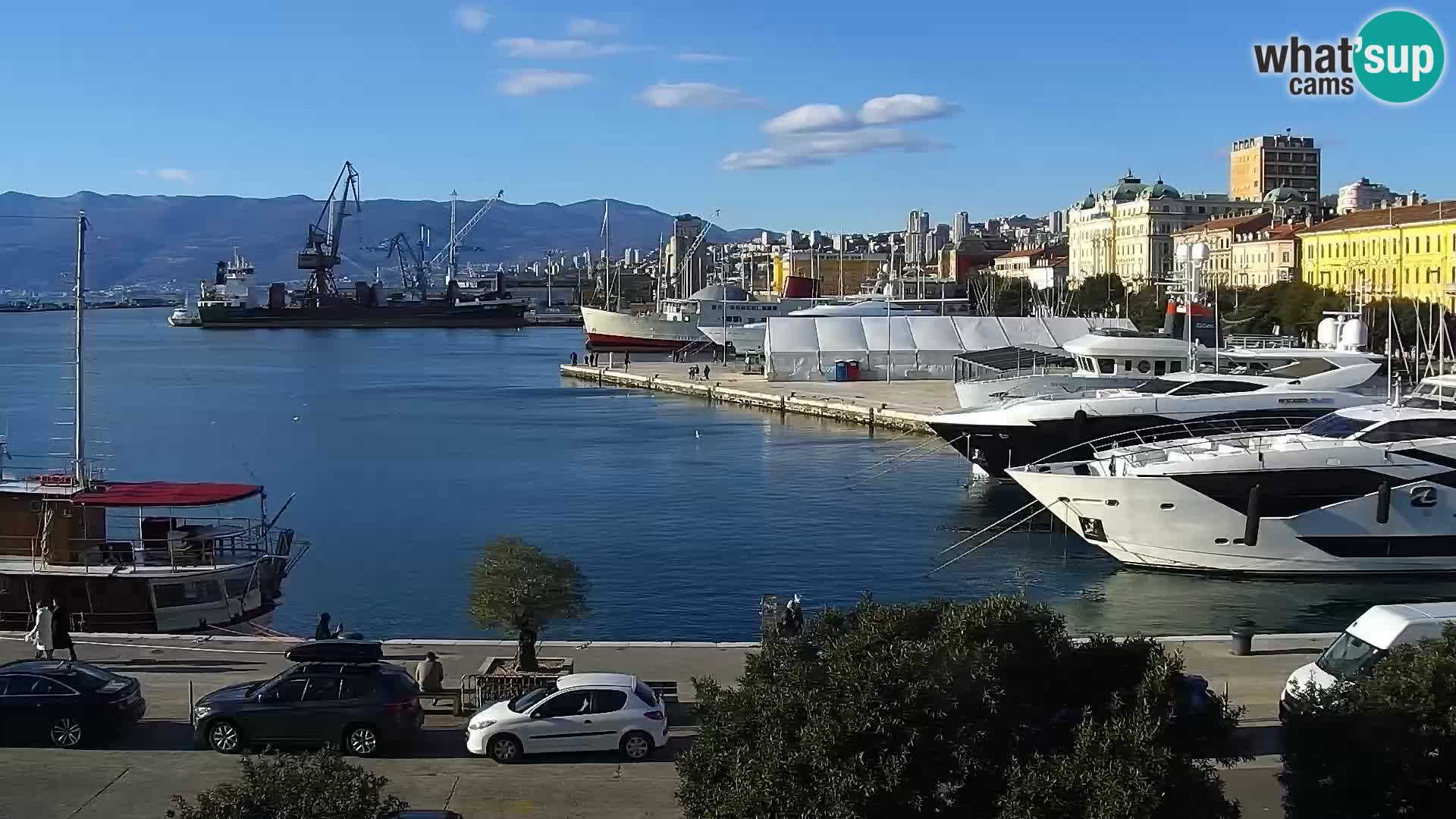 The Riva and Marina in Rijeka  – Live Webcam Croatia