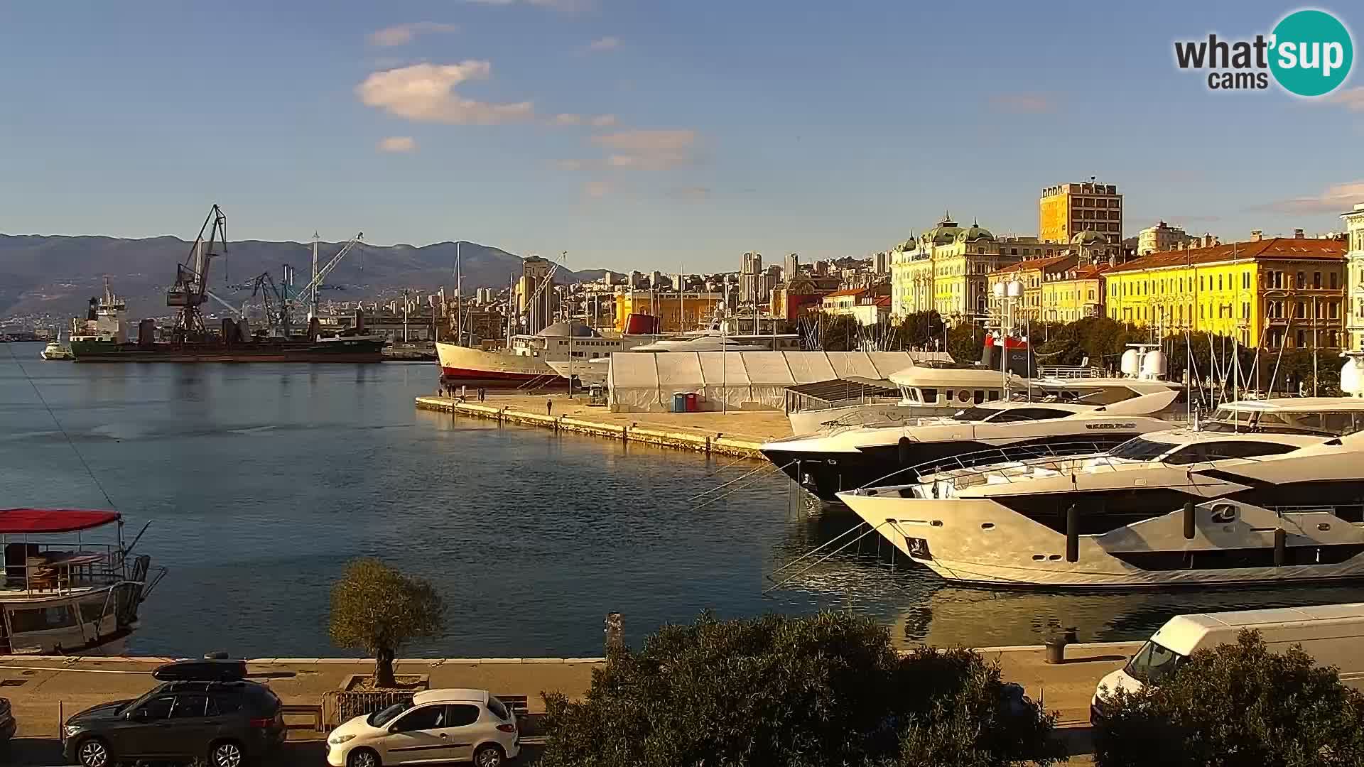 The Riva and Marina in Rijeka  – Live Webcam Croatia