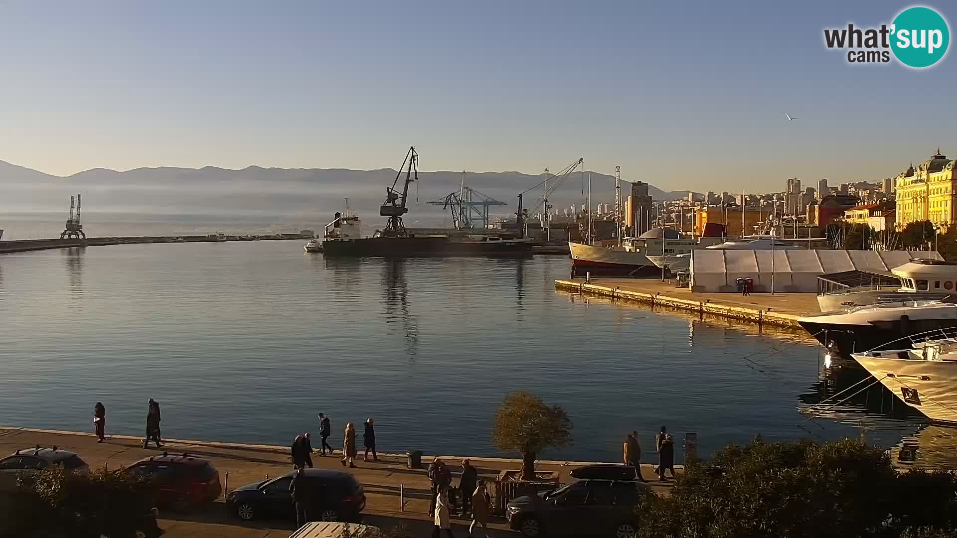 The Riva and Marina in Rijeka  – Live Webcam Croatia