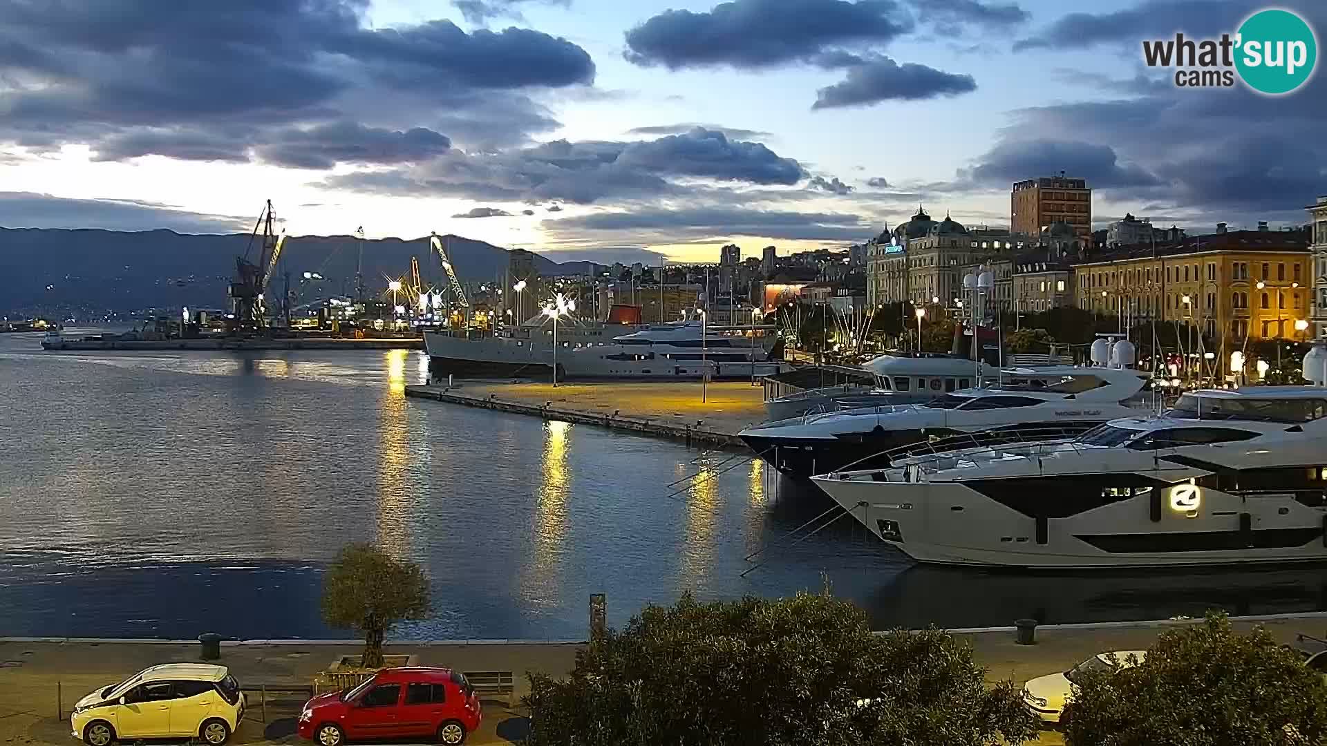 The Riva and Marina in Rijeka  – Live Webcam Croatia