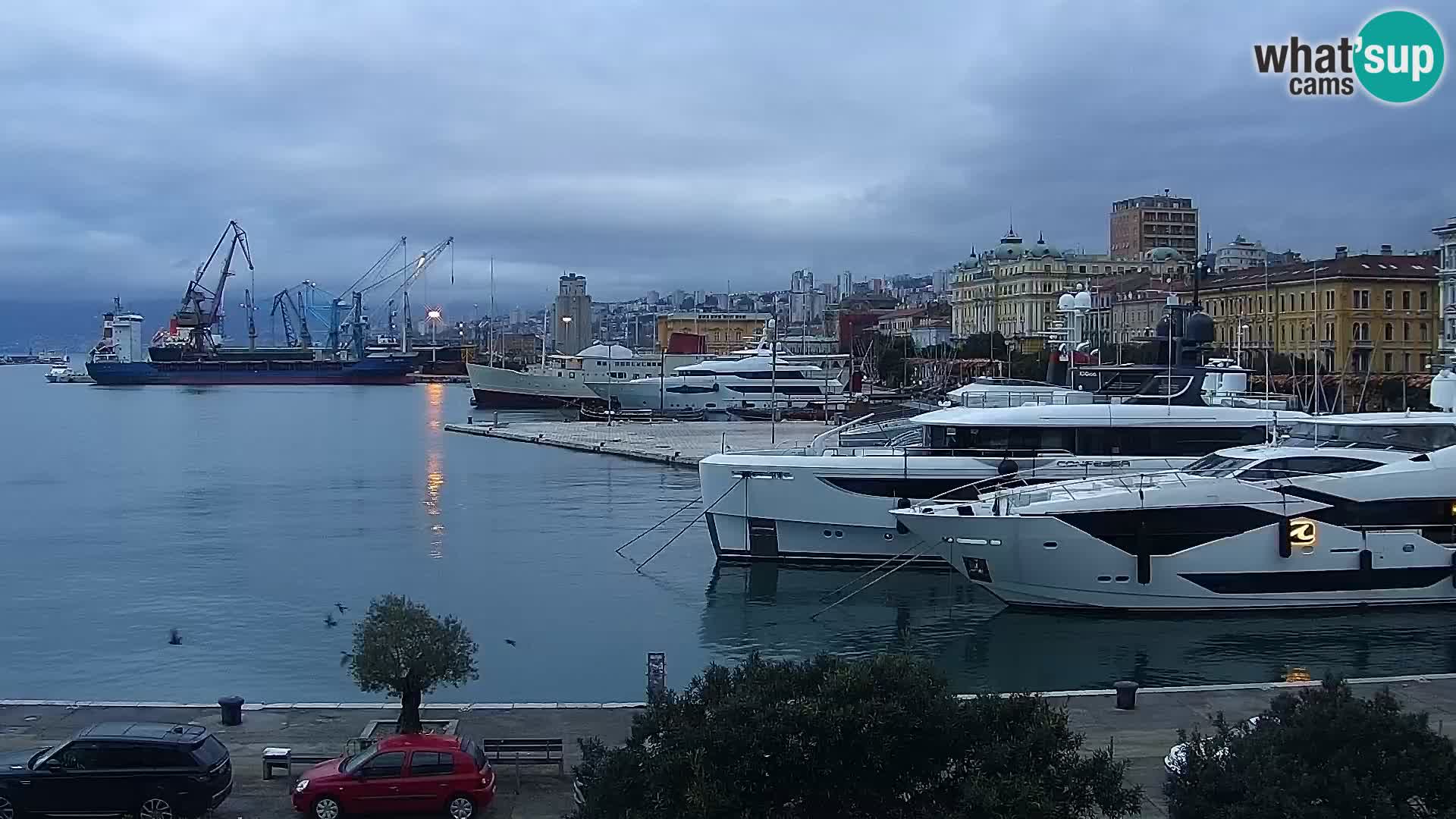 The Riva and Marina in Rijeka  – Live Webcam Croatia