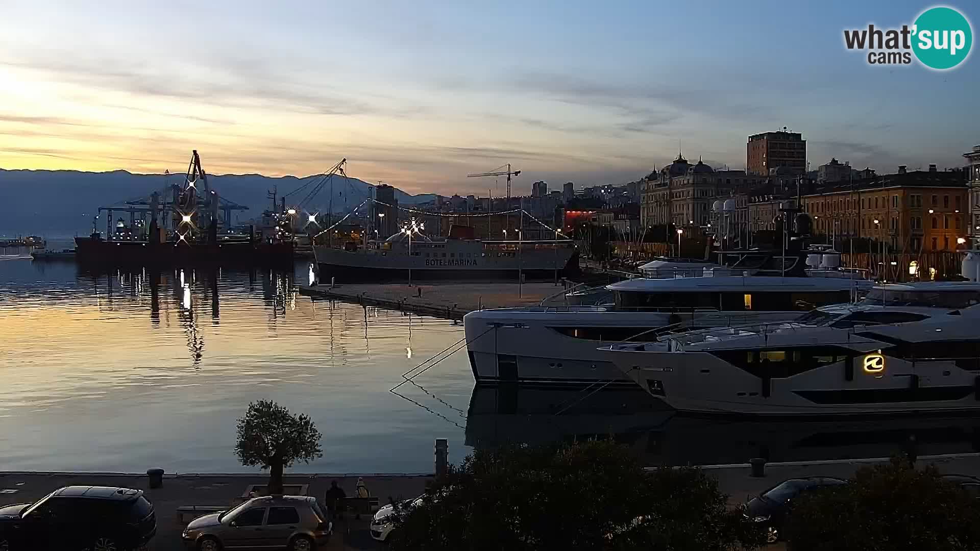 The Riva and Marina in Rijeka  – Live Webcam Croatia