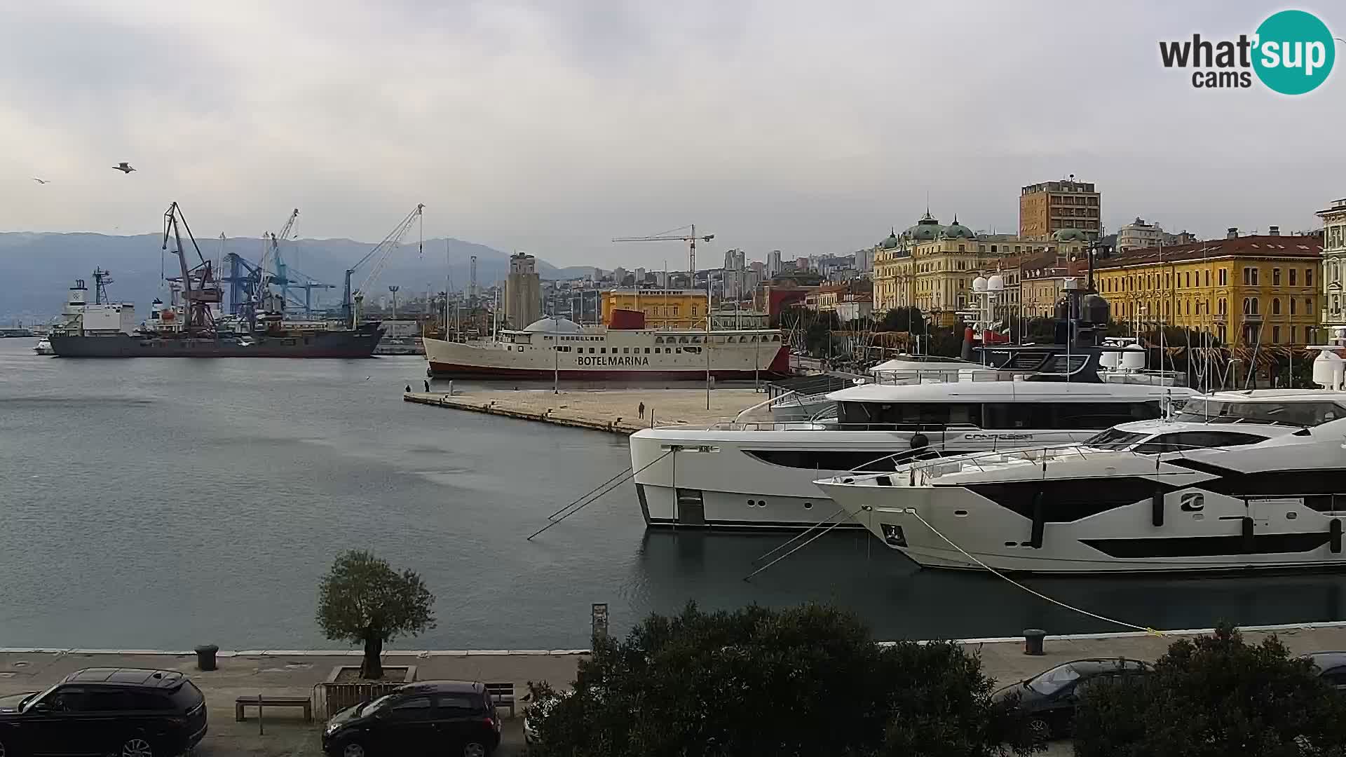 La Riva y Marina en Rijeka – Webcam en vivo Croacia