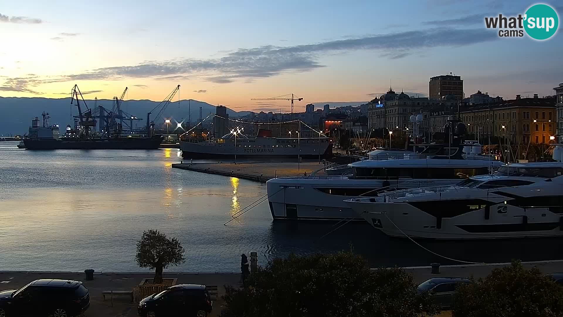 The Riva and Marina in Rijeka  – Live Webcam Croatia