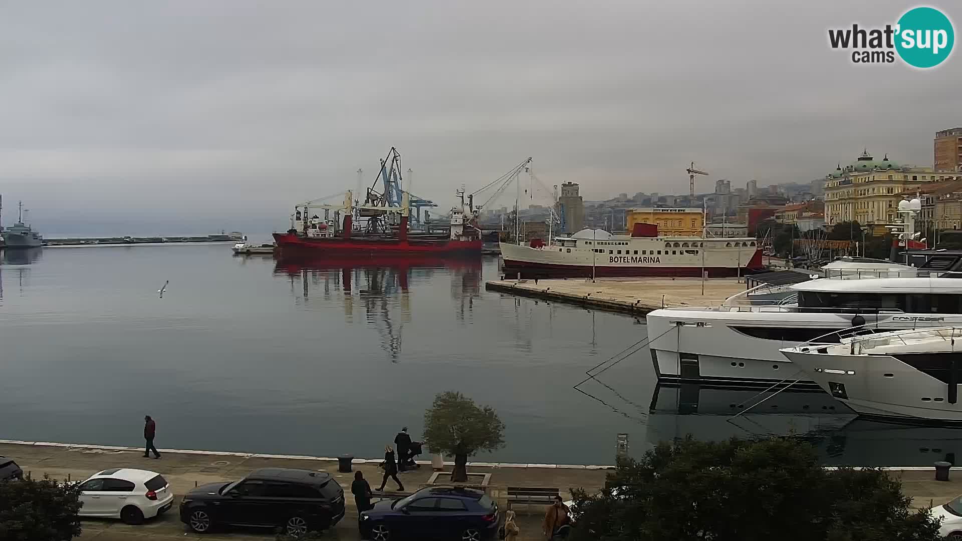 The Riva and Marina in Rijeka  – Live Webcam Croatia