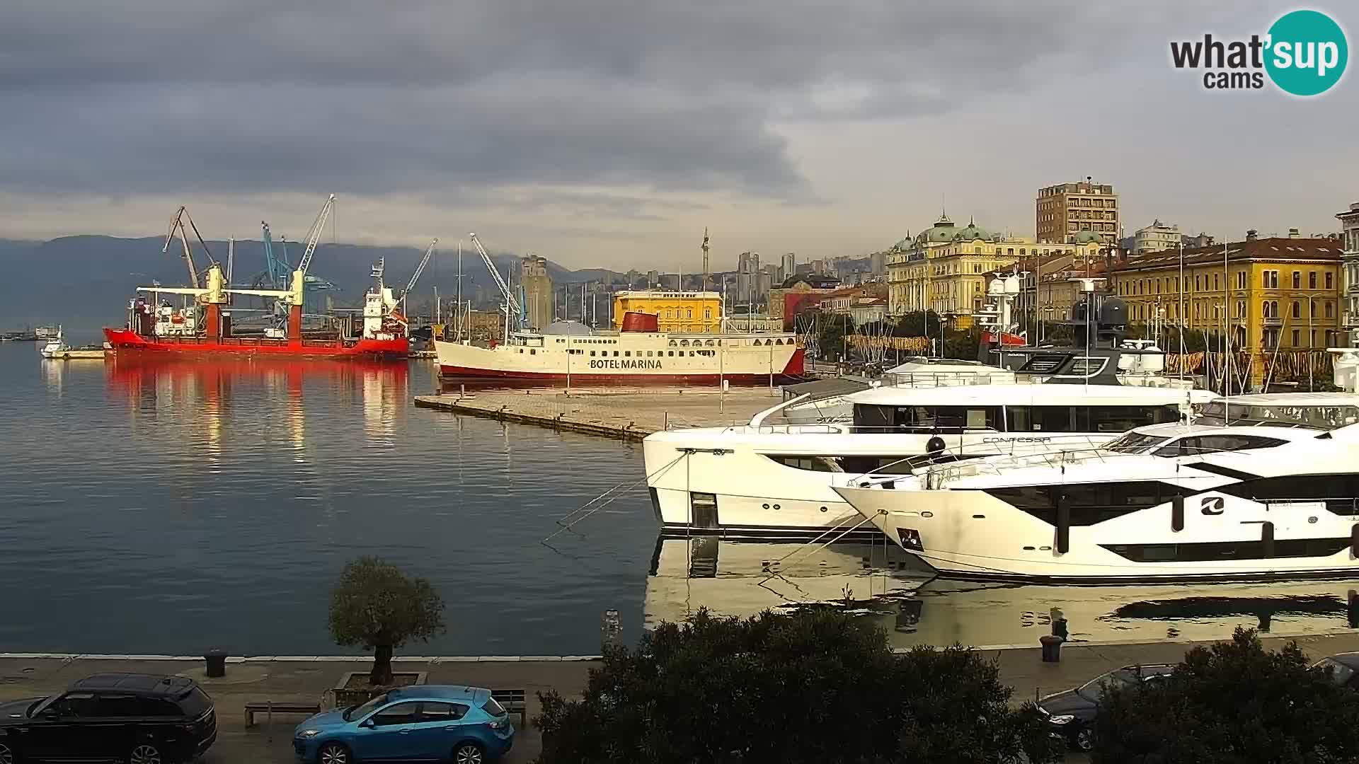 The Riva and Marina in Rijeka  – Live Webcam Croatia