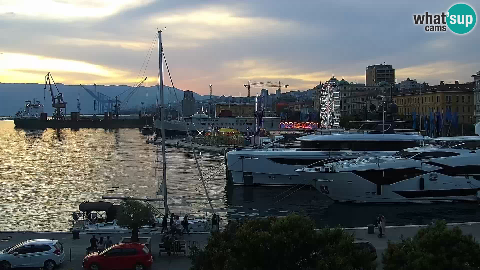 The Riva and Marina in Rijeka  – Live Webcam Croatia