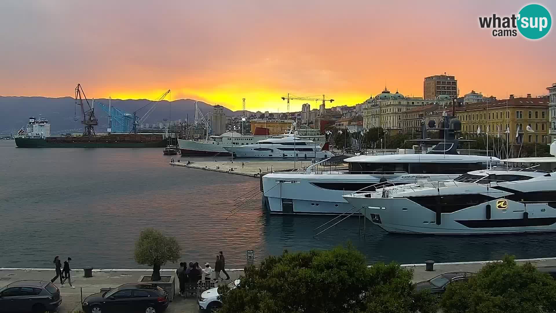The Riva and Marina in Rijeka  – Live Webcam Croatia