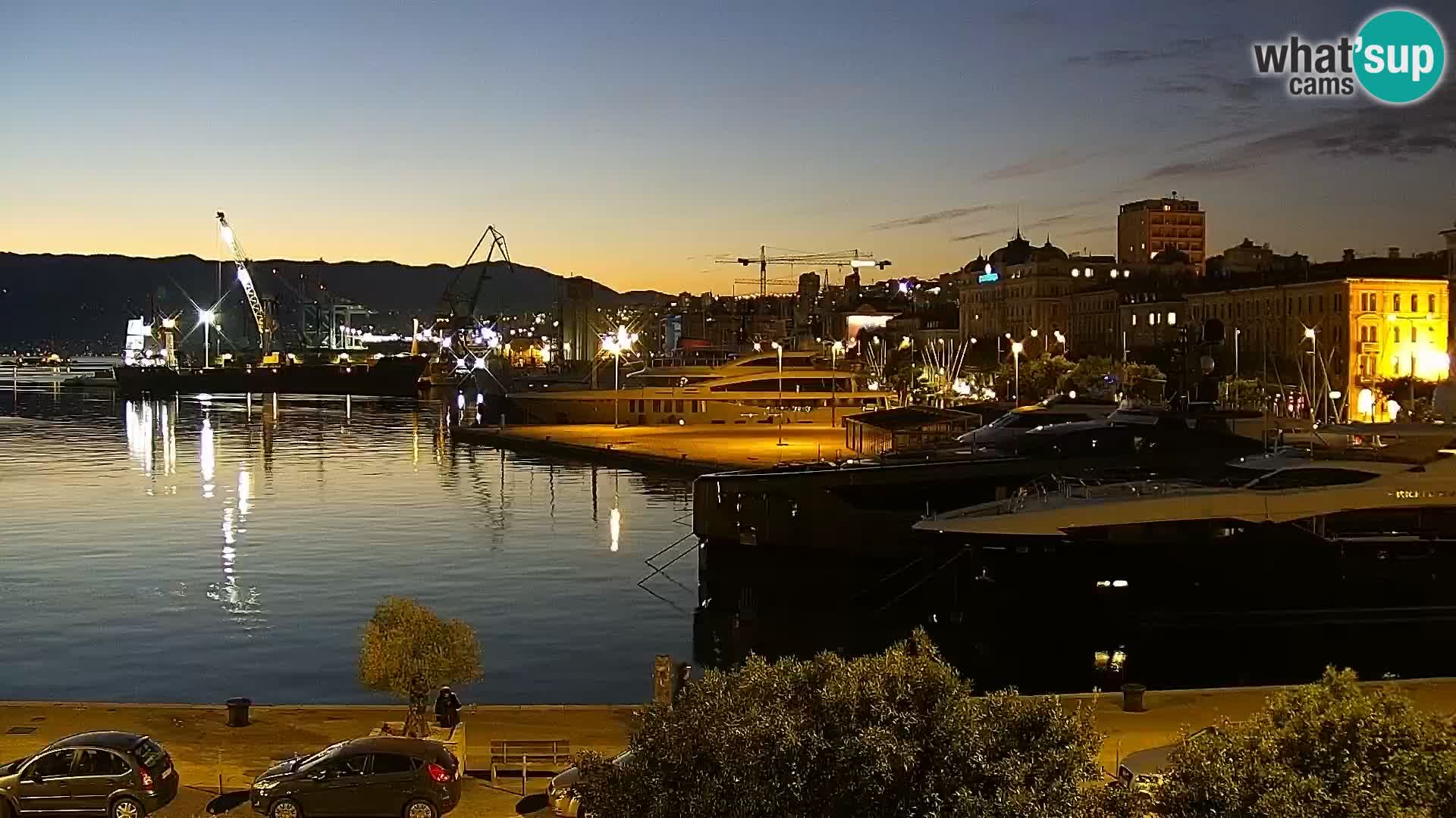 The Riva and Marina in Rijeka  – Live Webcam Croatia
