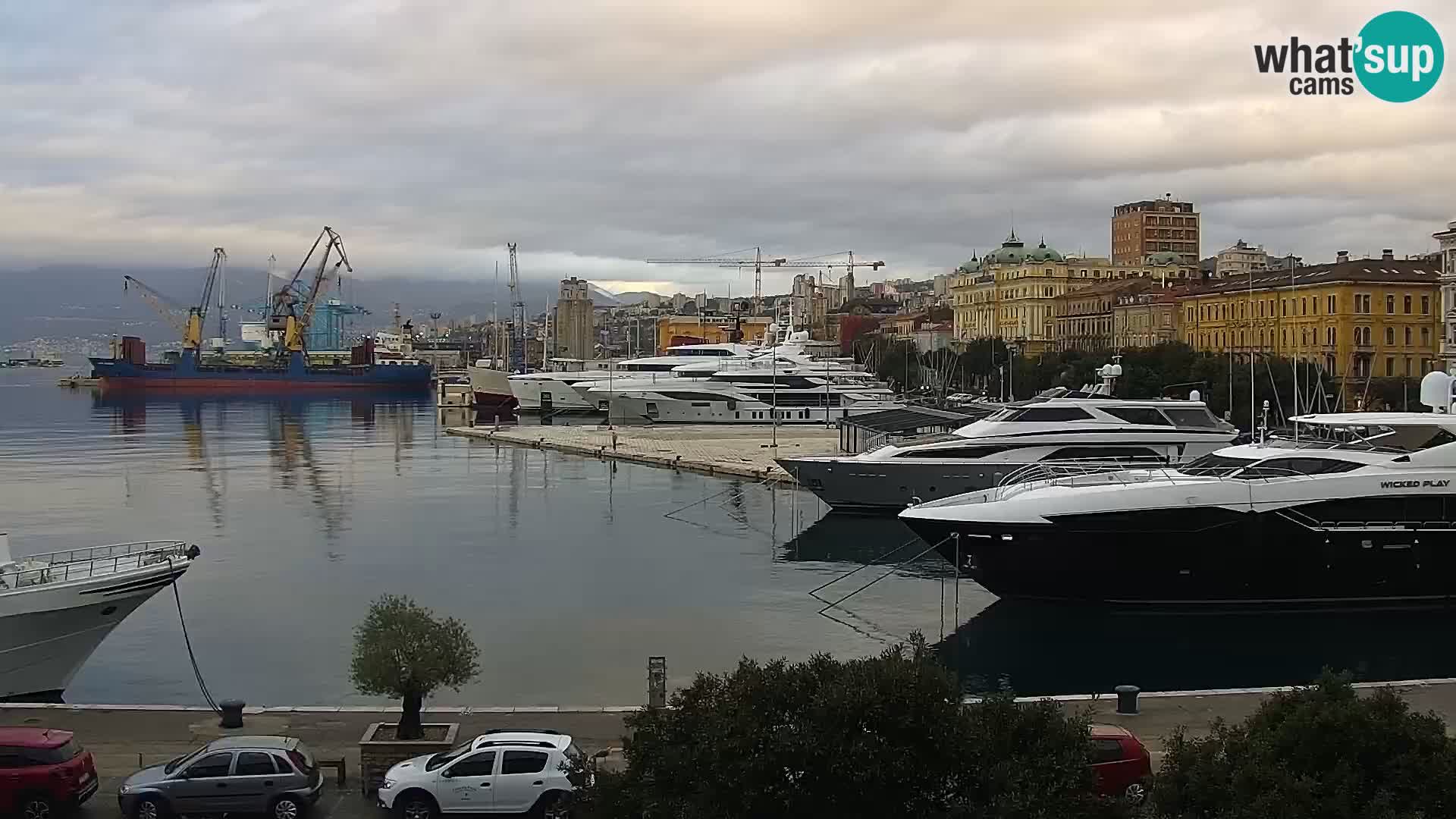 The Riva and Marina in Rijeka  – Live Webcam Croatia
