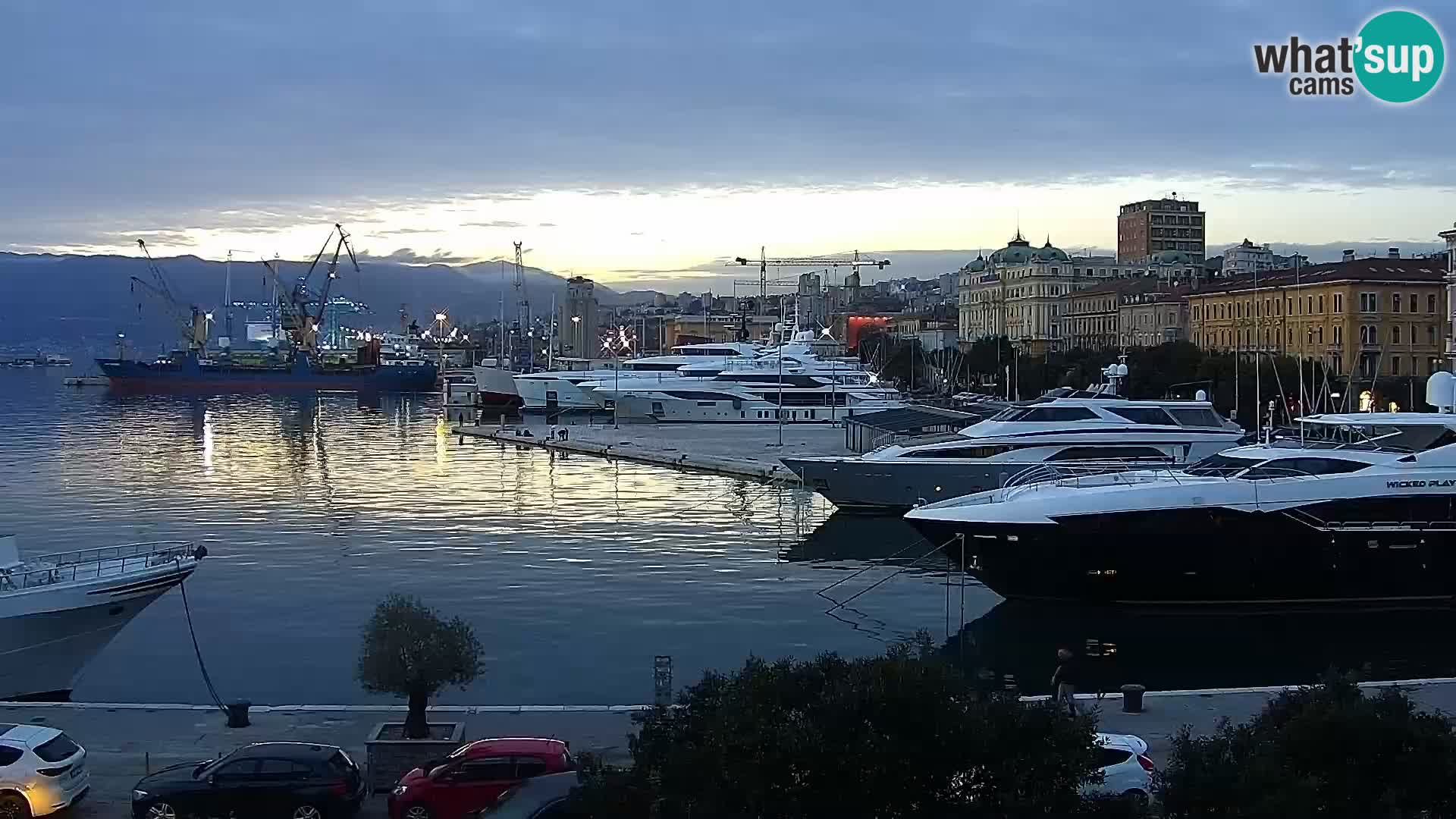 The Riva and Marina in Rijeka  – Live Webcam Croatia