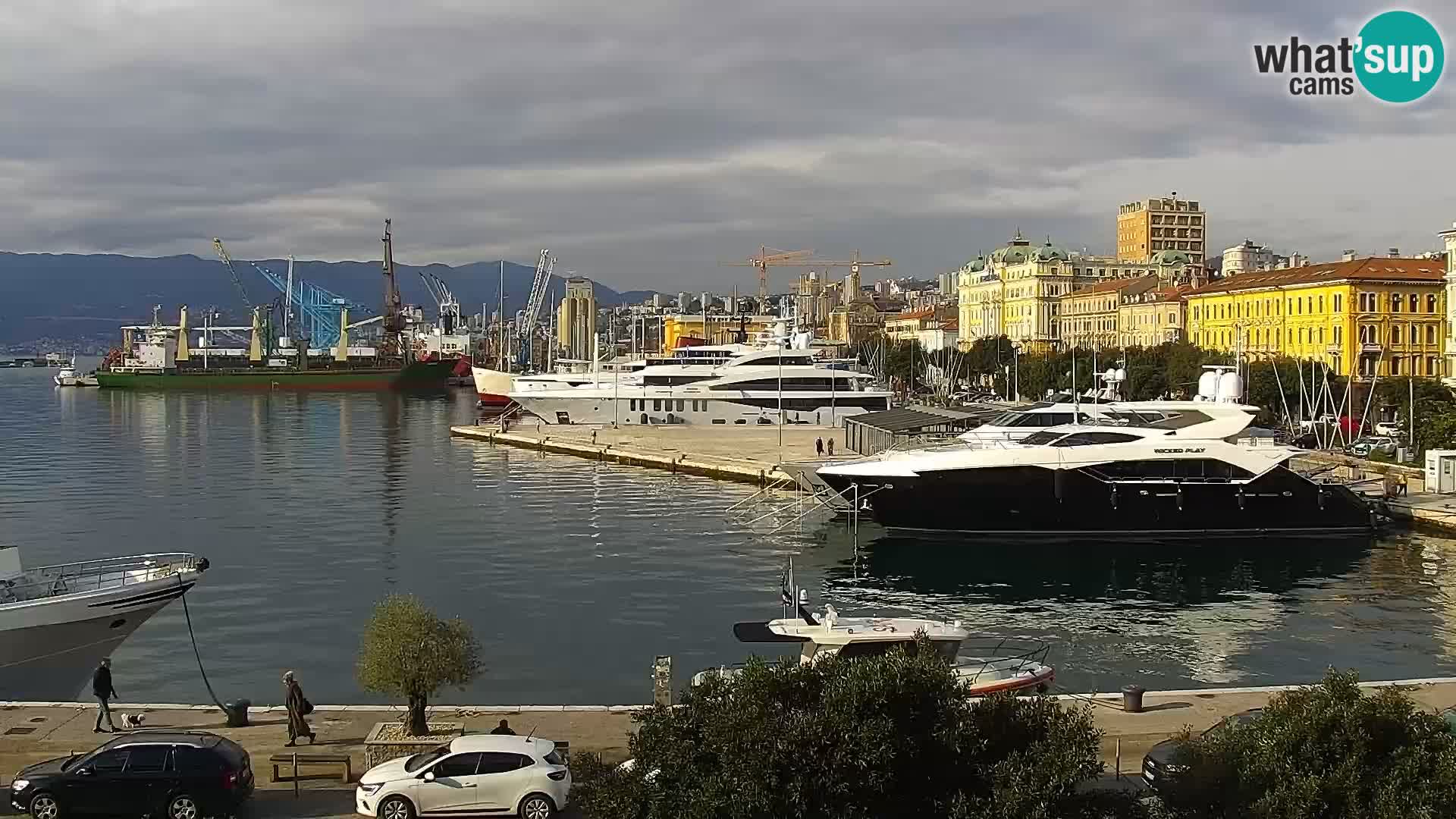 The Riva and Marina in Rijeka  – Live Webcam Croatia