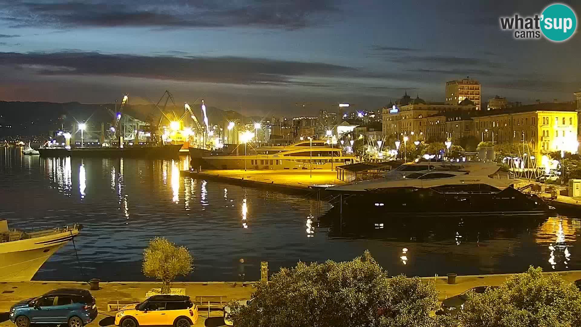 La Riva y Marina en Rijeka – Webcam en vivo Croacia