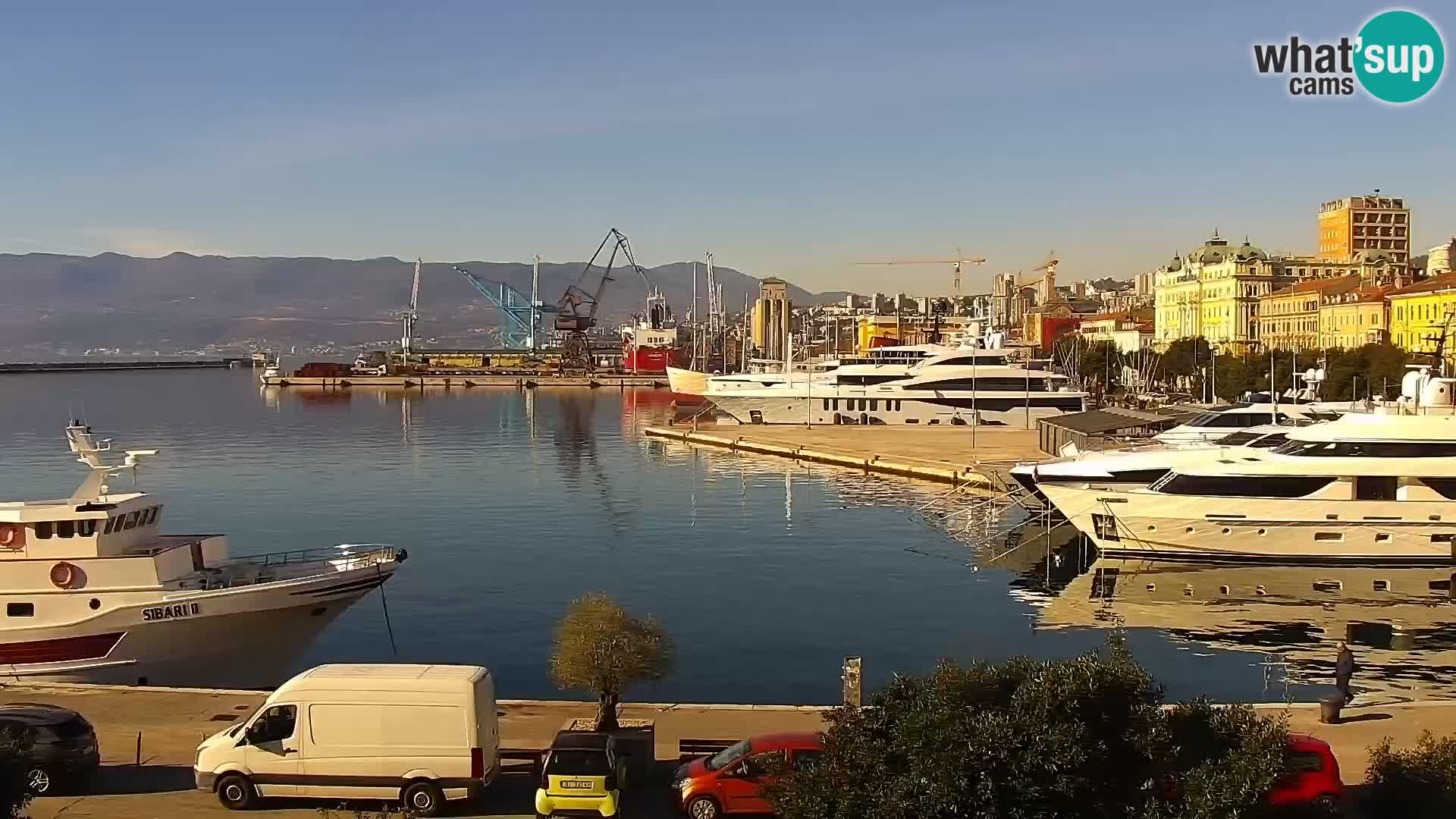 The Riva and Marina in Rijeka  – Live Webcam Croatia