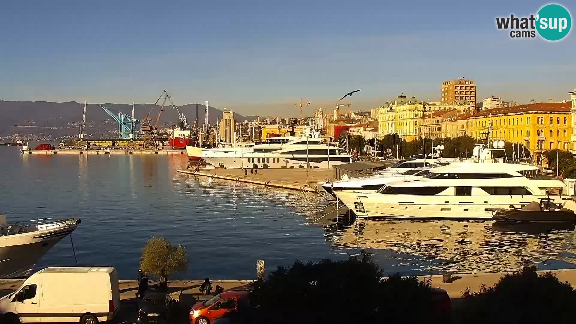 La Riva y Marina en Rijeka – Webcam en vivo Croacia