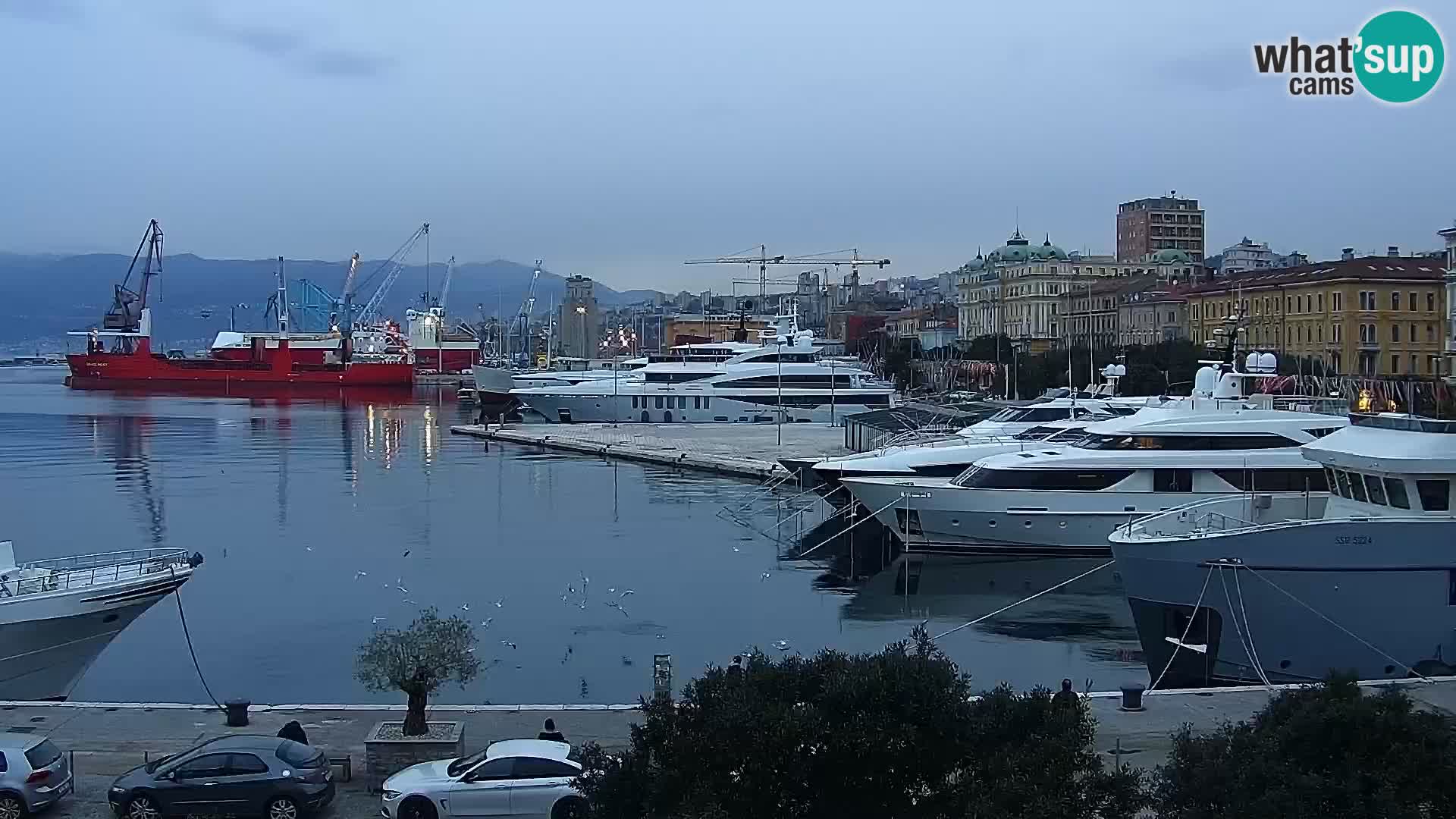 The Riva and Marina in Rijeka  – Live Webcam Croatia