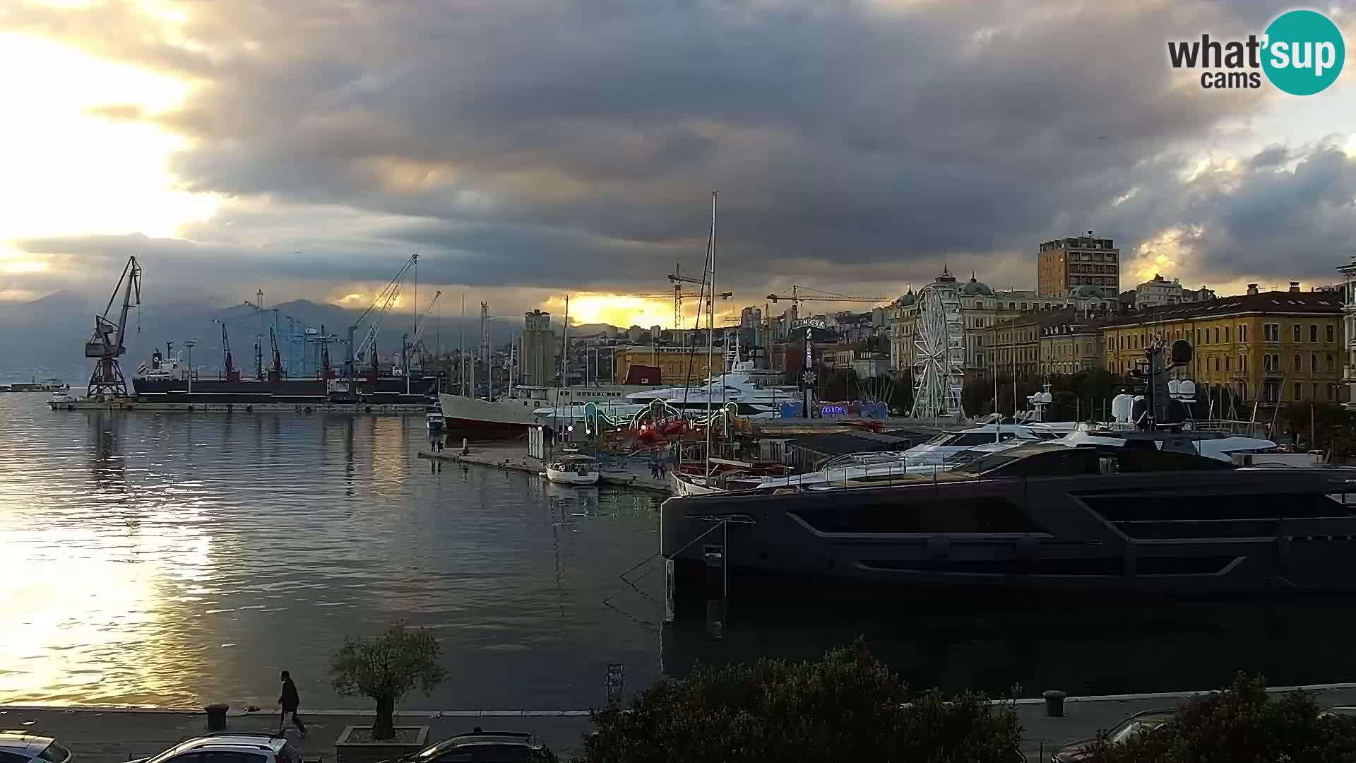 The Riva and Marina in Rijeka  – Live Webcam Croatia