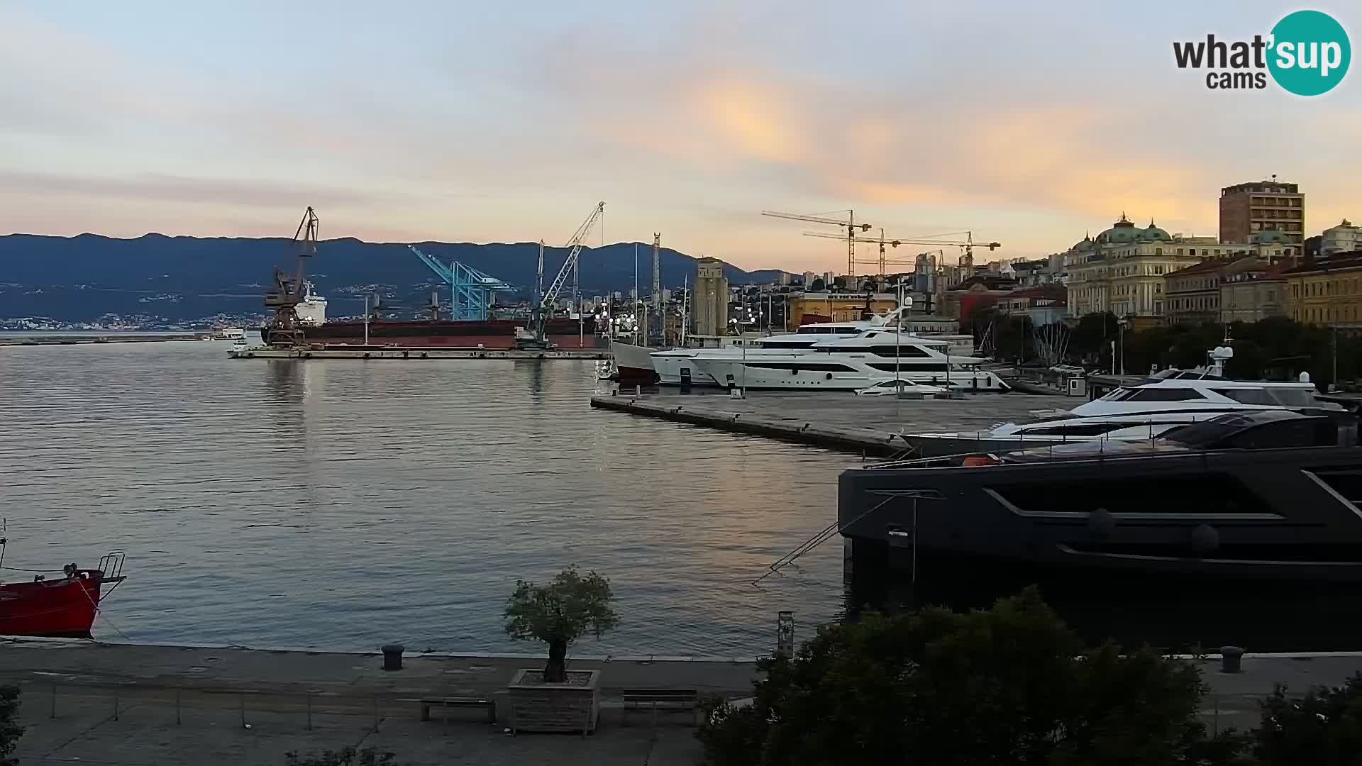 The Riva and Marina in Rijeka  – Live Webcam Croatia
