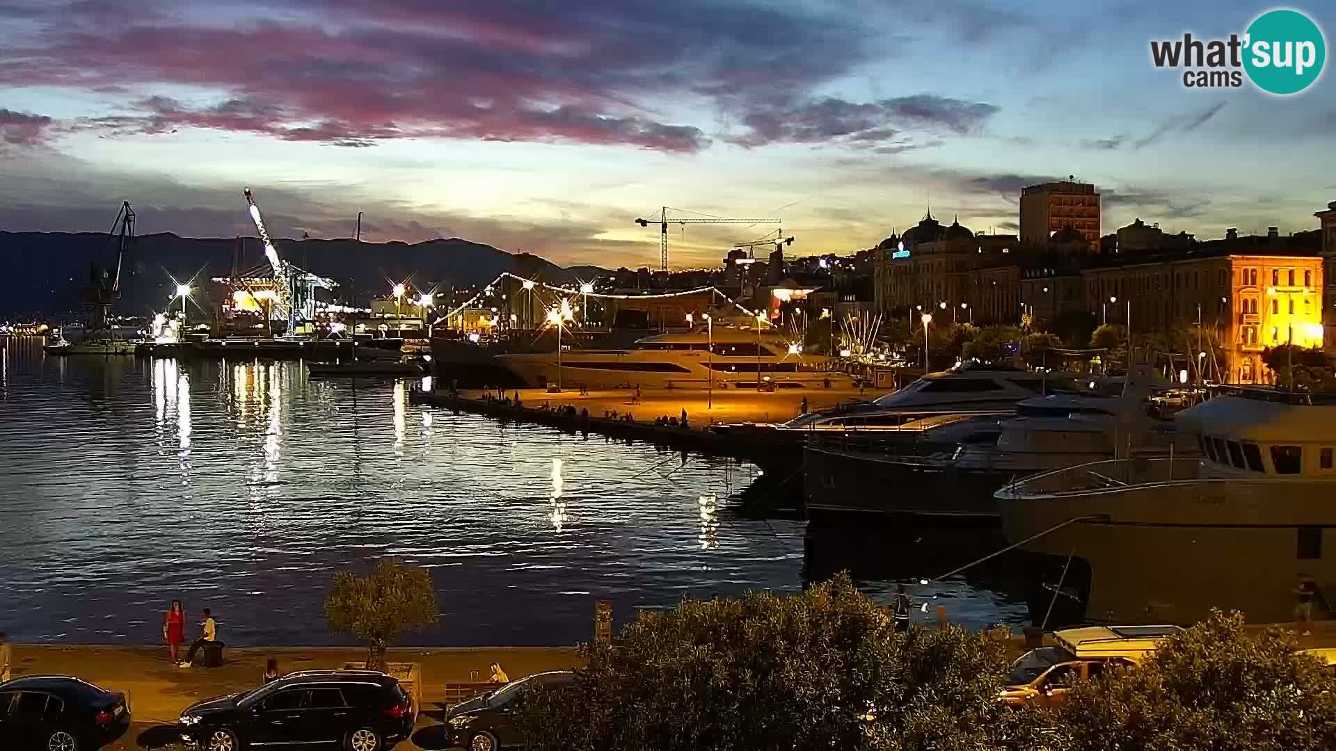 La Riva y Marina en Rijeka – Webcam en vivo Croacia