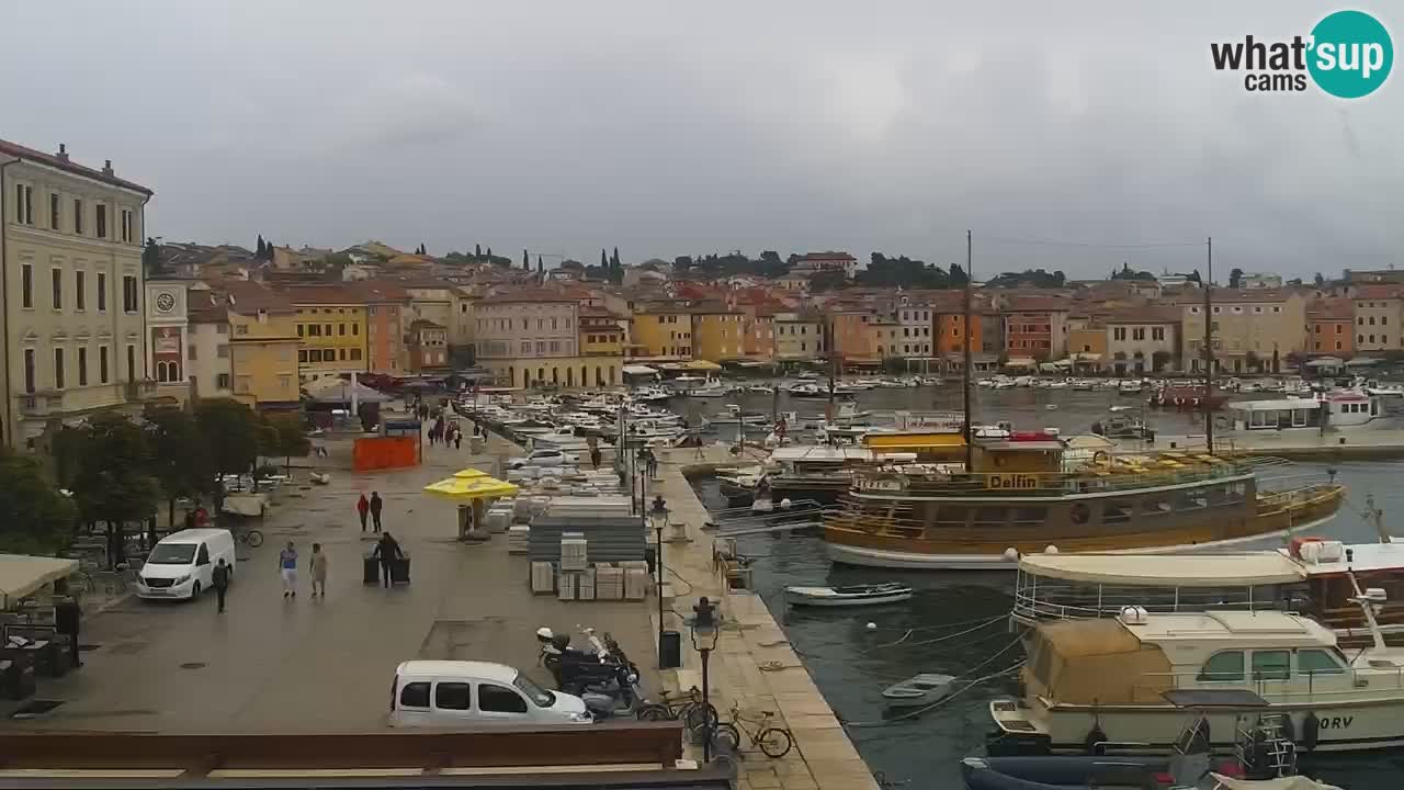 Seaside promenade and marina in Rovinj webcam