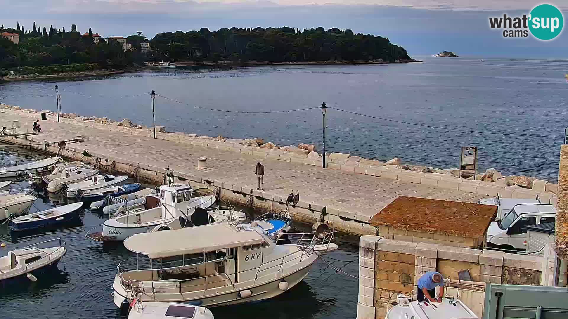 Promenade und marina in Rovinj webcam – Istrien – Kroatien
