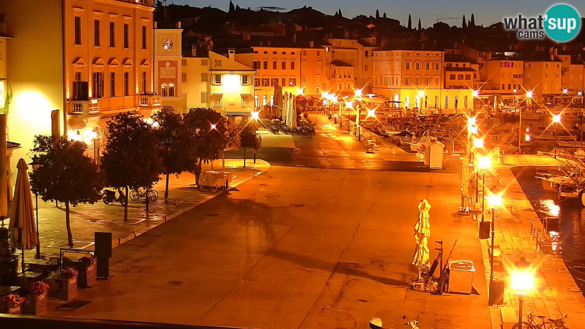 Seaside promenade and marina in Rovinj webcam – Istria – Croatia