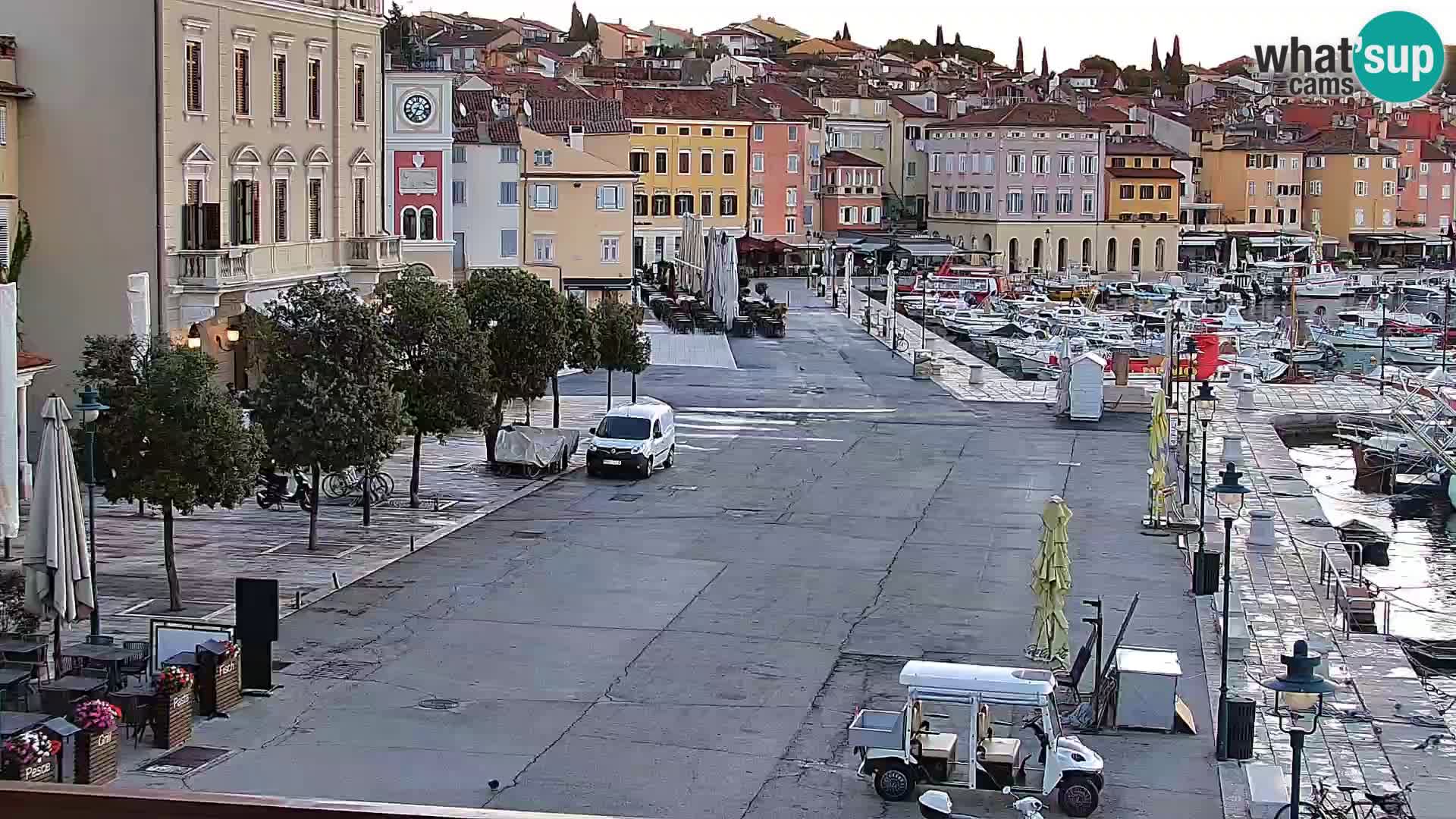 Seaside promenade and marina in Rovinj webcam – Istria – Croatia