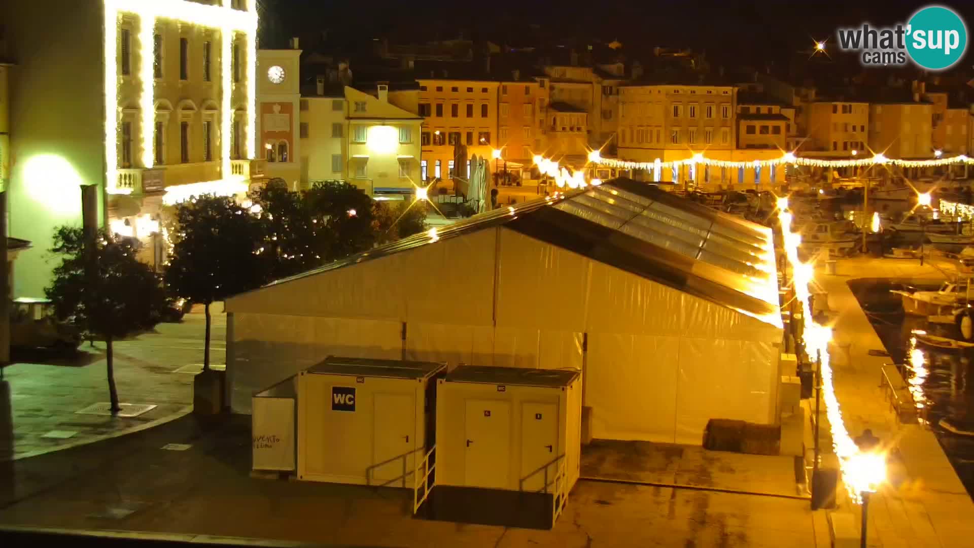 Seaside promenade and marina in Rovinj webcam – Istria – Croatia