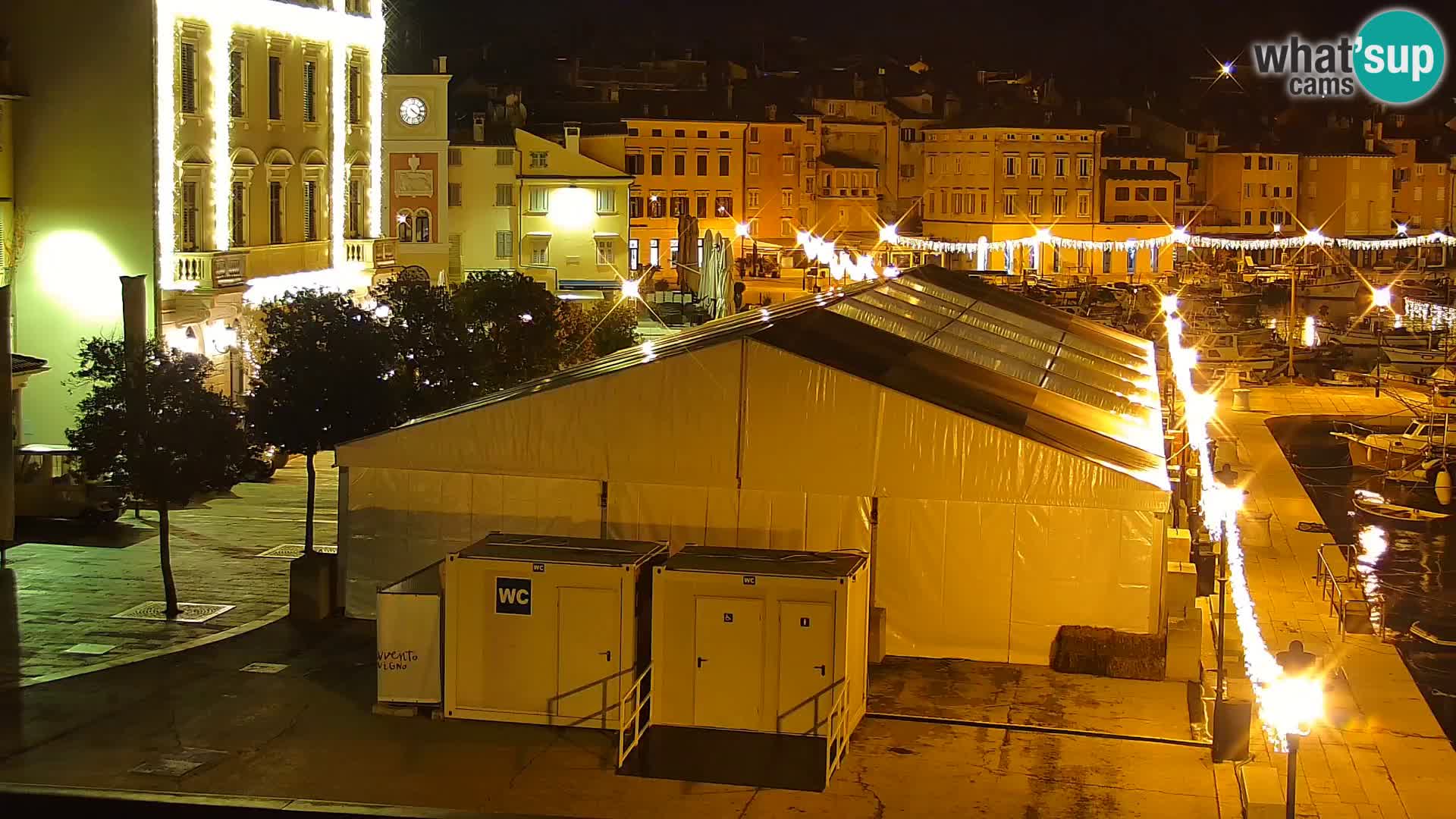 Seaside promenade and marina in Rovinj webcam – Istria – Croatia