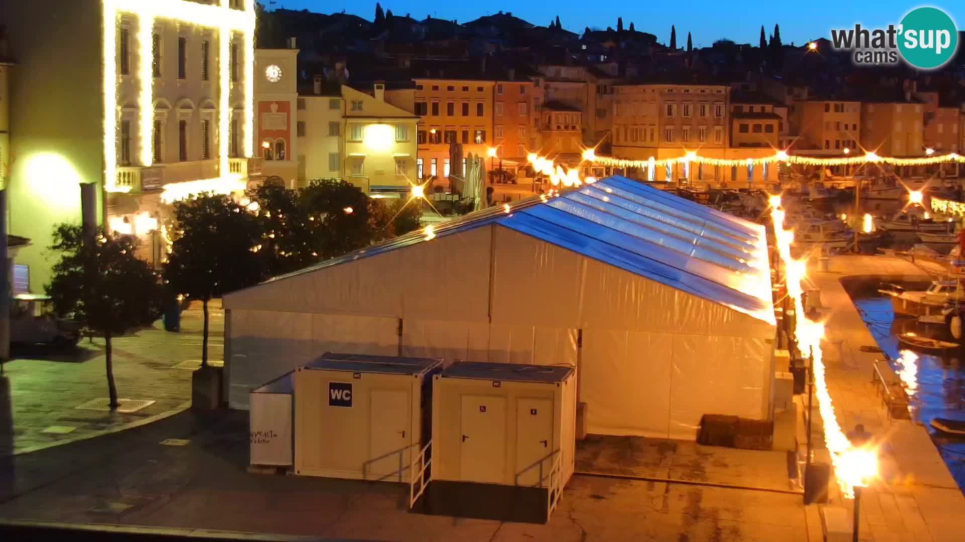 Seaside promenade and marina in Rovinj webcam – Istria – Croatia