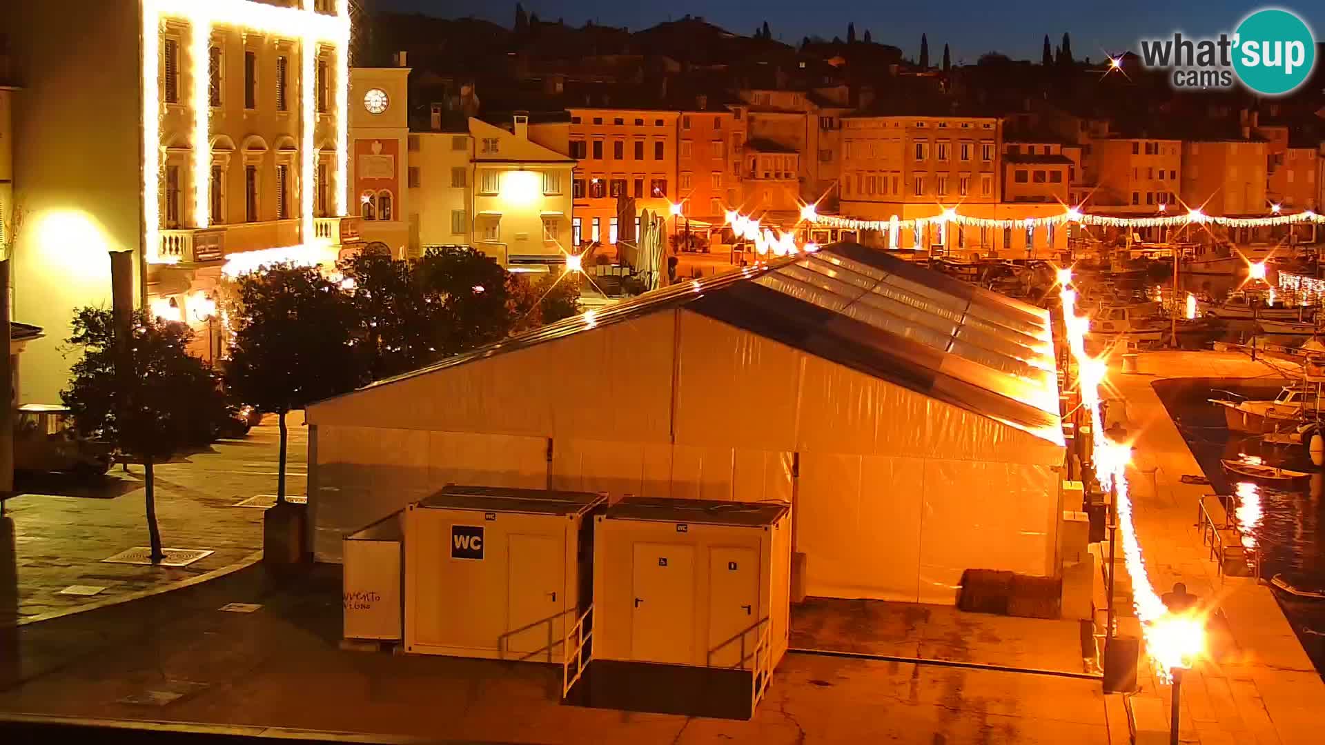 Promenade und marina in Rovinj webcam – Istrien – Kroatien