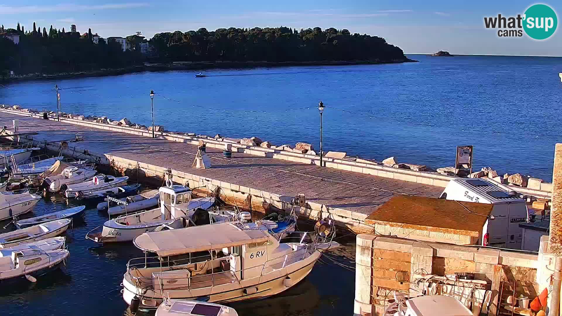 Promenade und marina in Rovinj webcam – Istrien – Kroatien