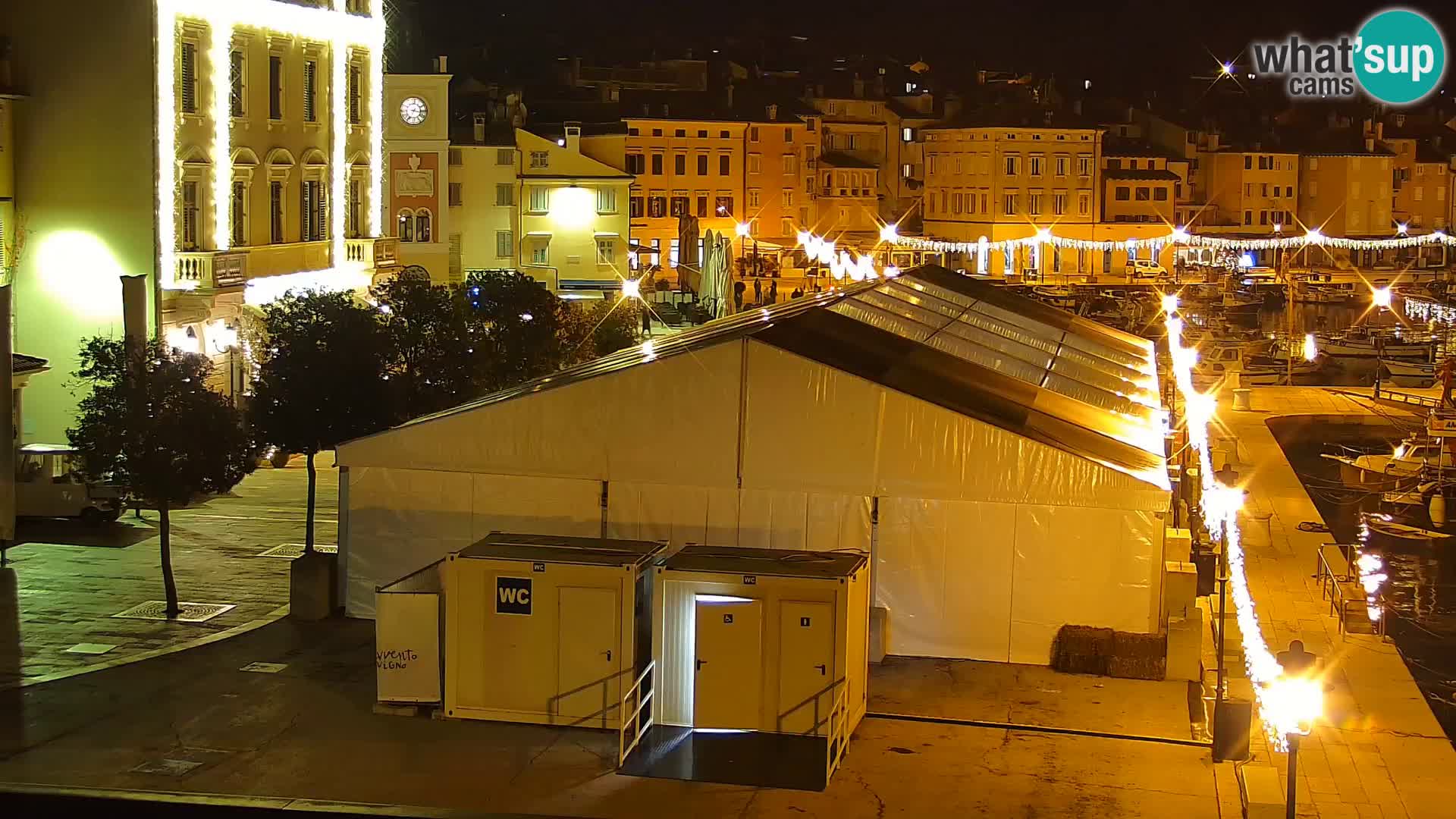 Seaside promenade and marina in Rovinj webcam – Istria – Croatia