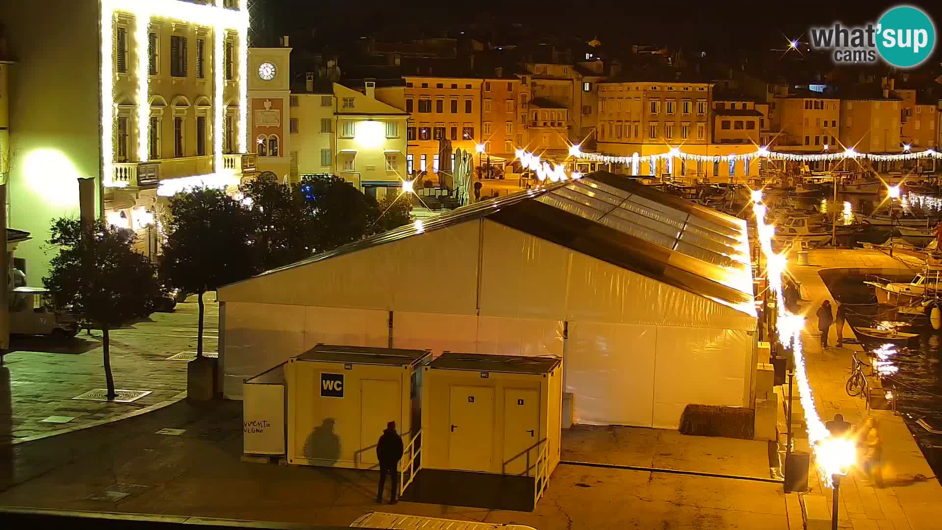 Seaside promenade and marina in Rovinj webcam – Istria – Croatia