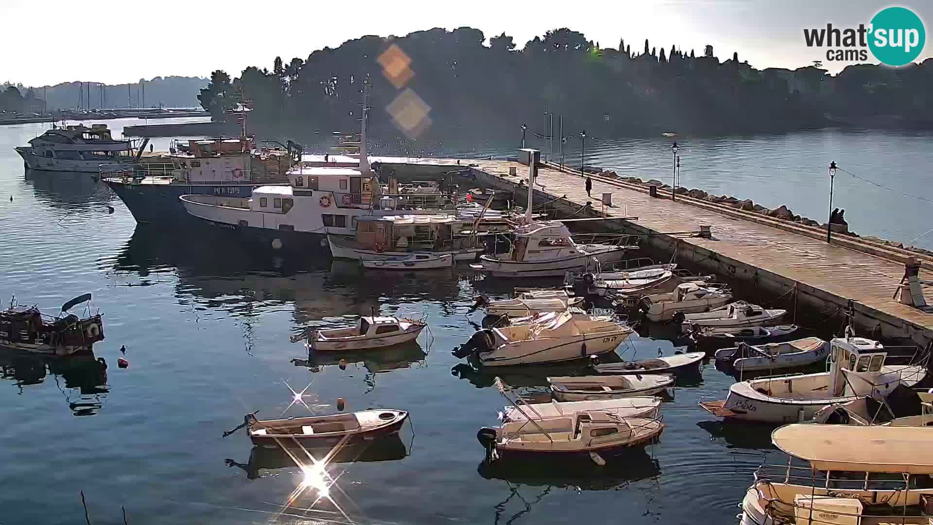 Promenade und marina in Rovinj webcam – Istrien – Kroatien