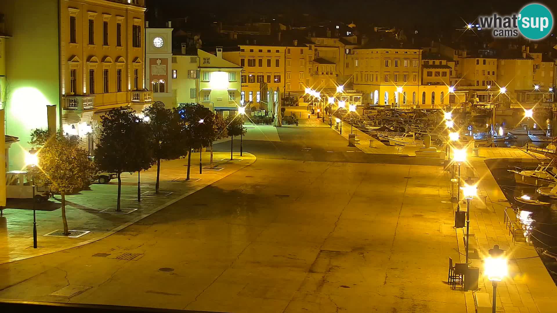 Promenade und marina in Rovinj webcam – Istrien – Kroatien