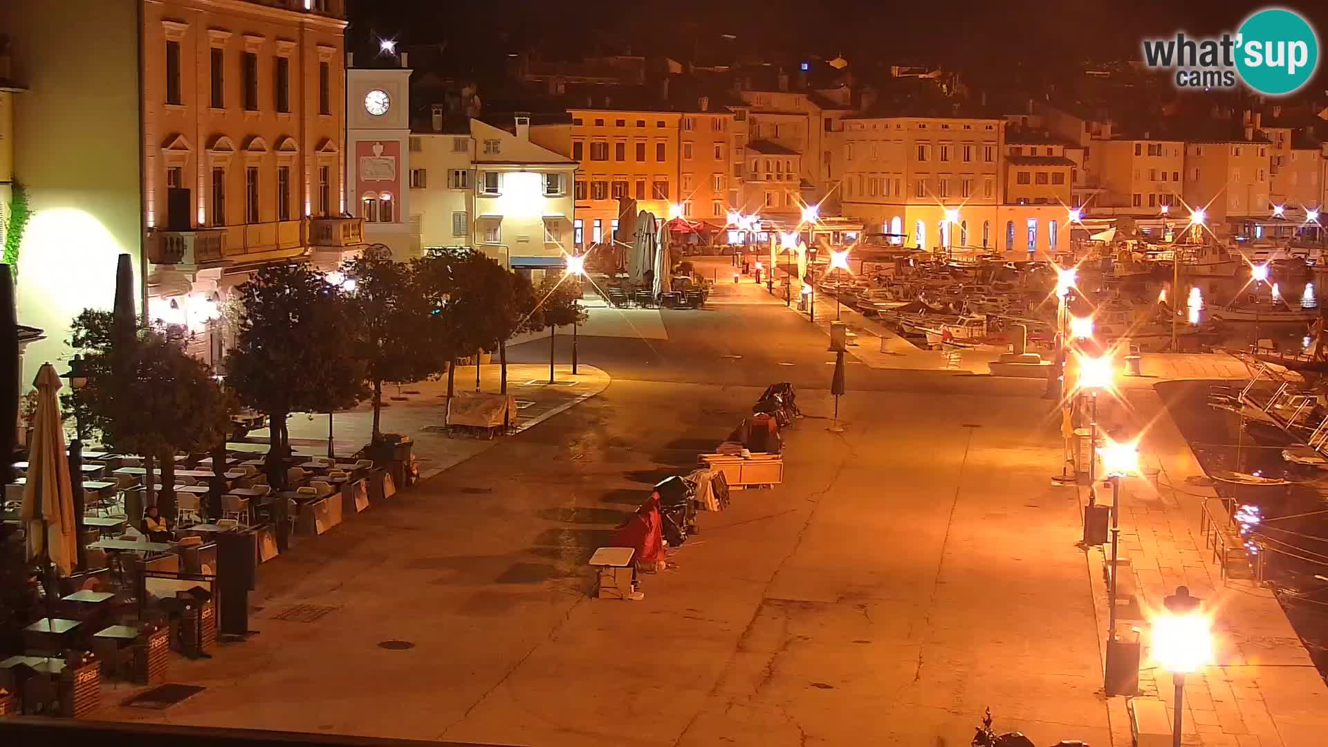Seaside promenade and marina in Rovinj webcam – Istria – Croatia