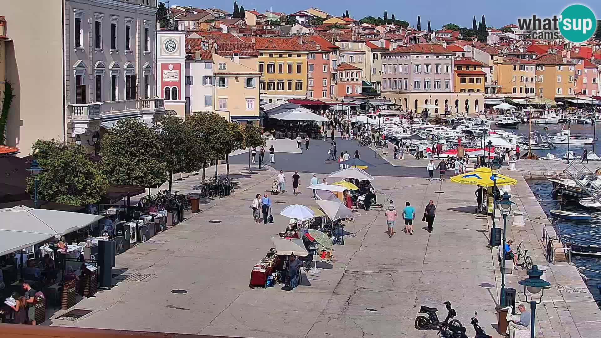 Promenade und marina in Rovinj webcam – Istrien – Kroatien