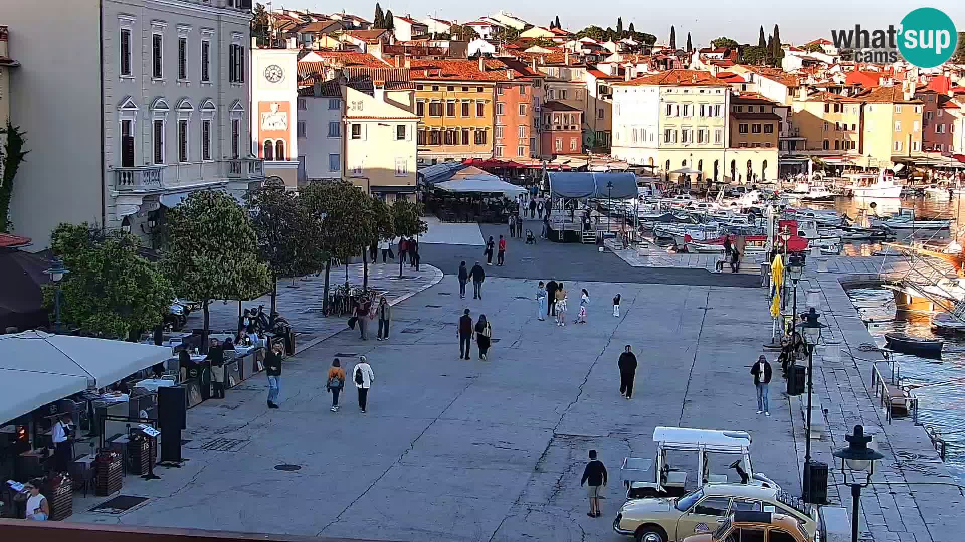 Seaside promenade and marina in Rovinj webcam – Istria – Croatia