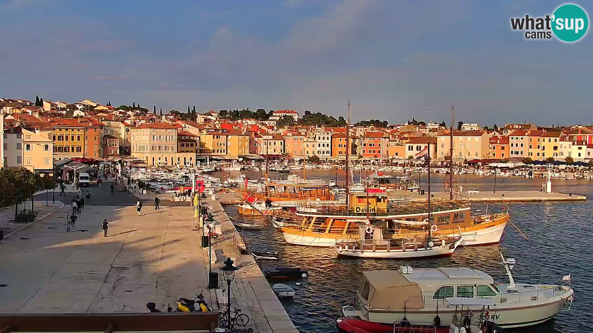 Seaside promenade and marina in Rovinj webcam – Istria – Croatia
