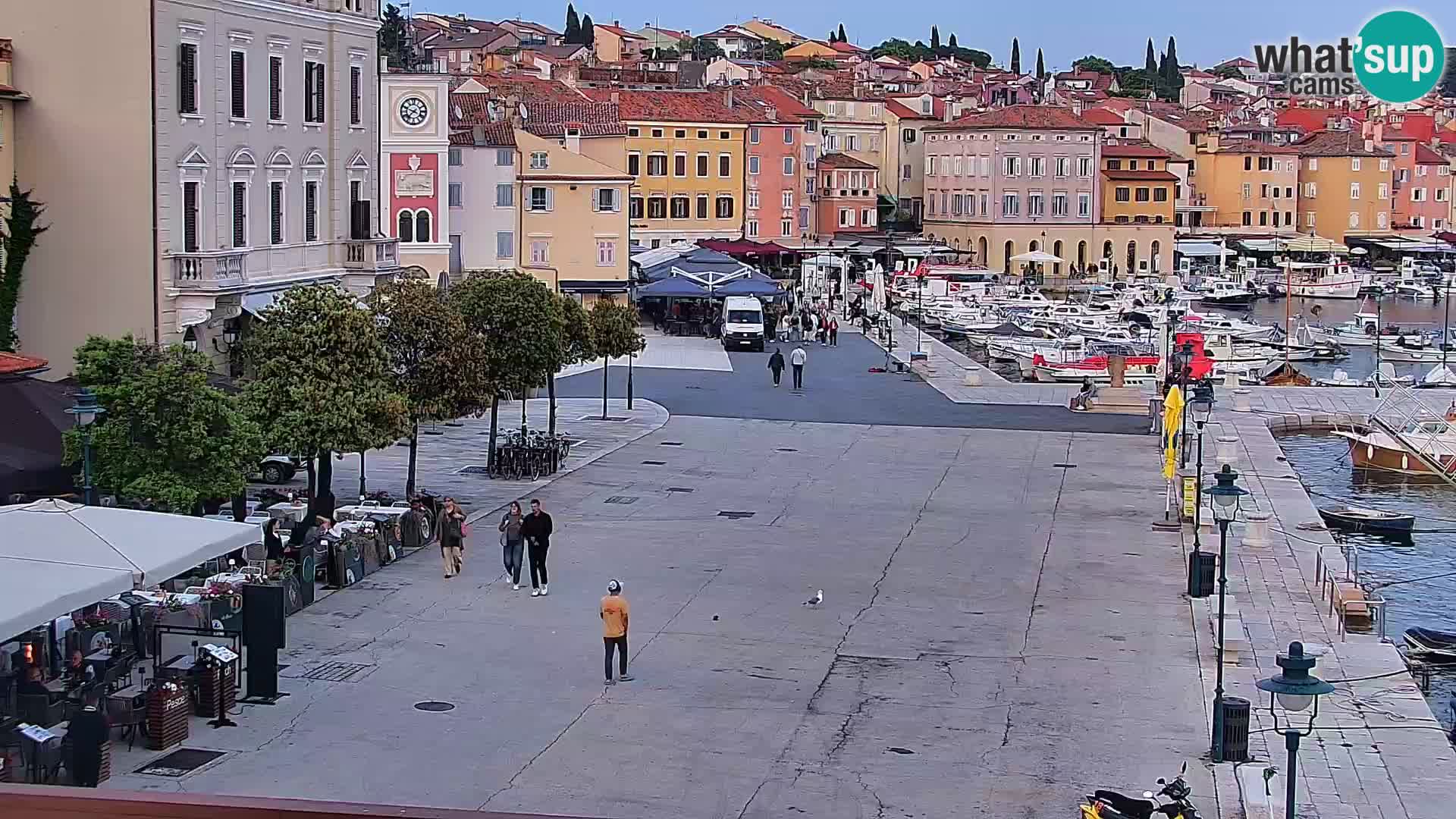 Seaside promenade and marina in Rovinj webcam – Istria – Croatia