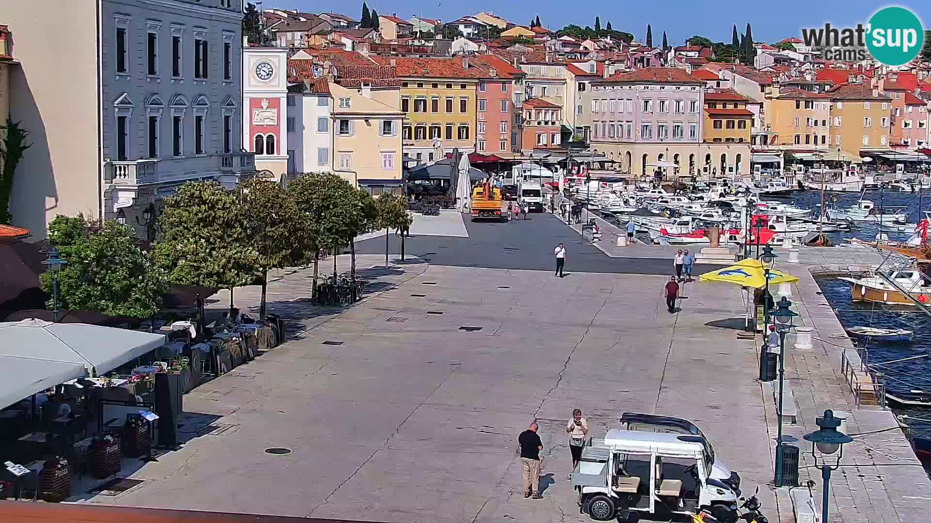 Seaside promenade and marina in Rovinj webcam – Istria – Croatia