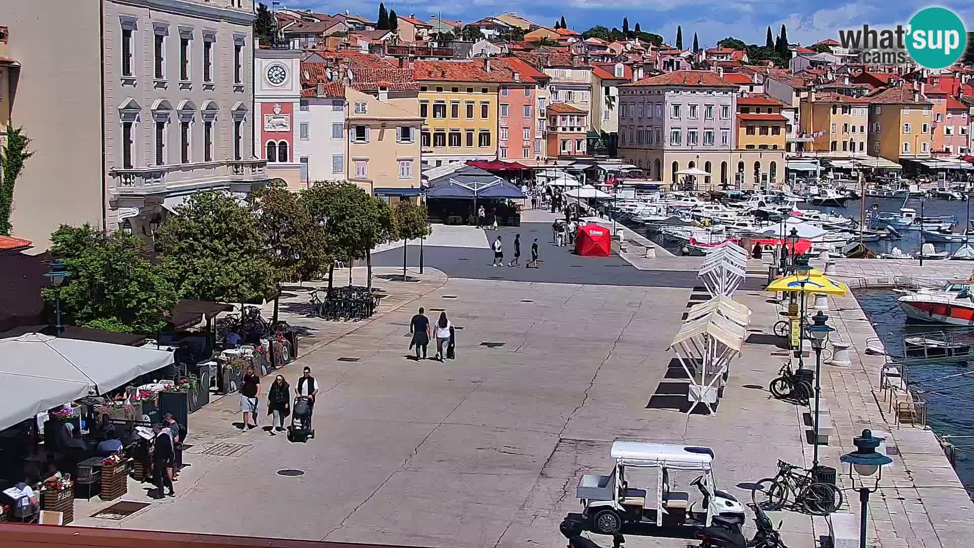 Seaside promenade and marina in Rovinj webcam – Istria – Croatia