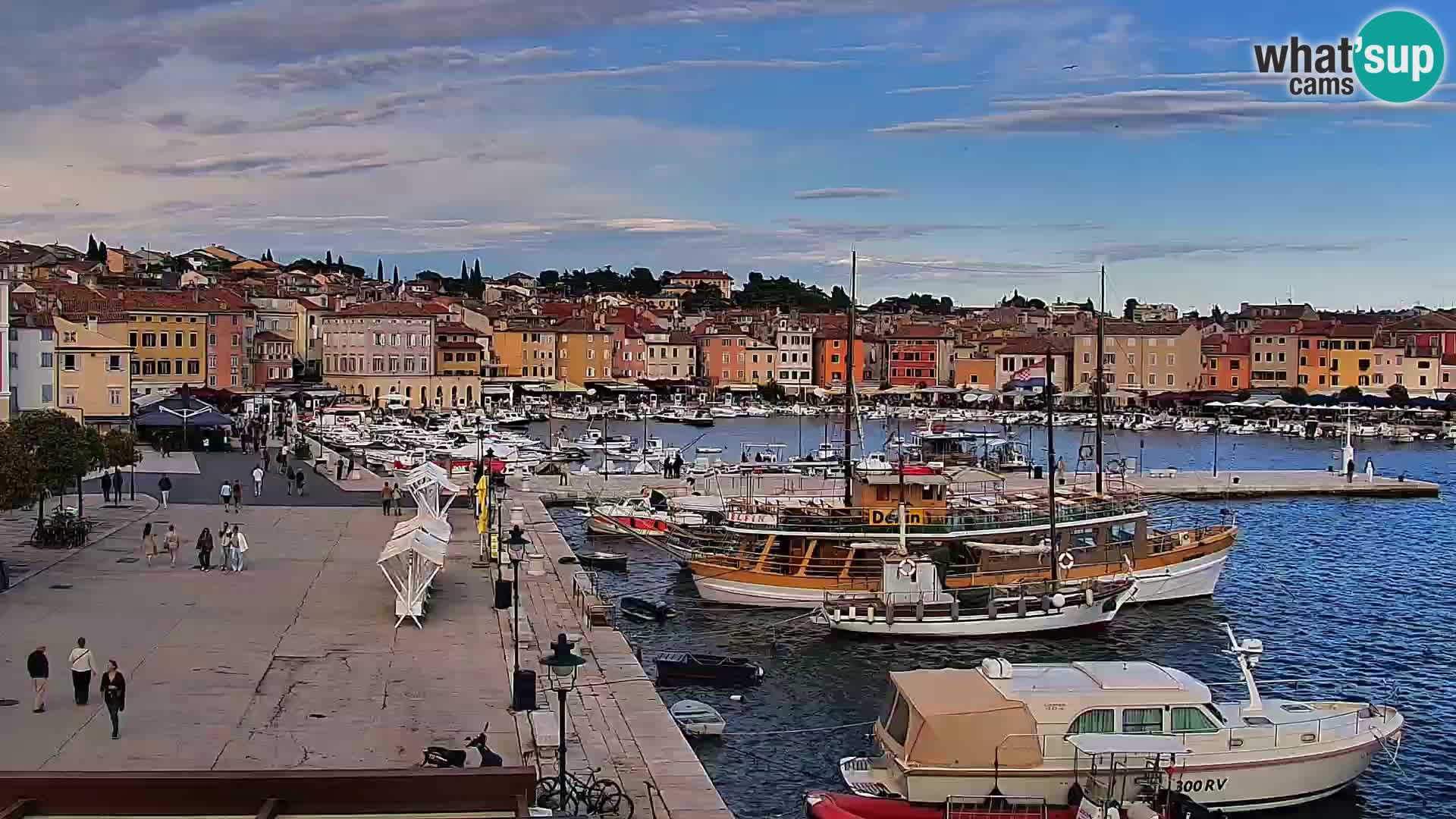 Seaside promenade and marina in Rovinj webcam – Istria – Croatia