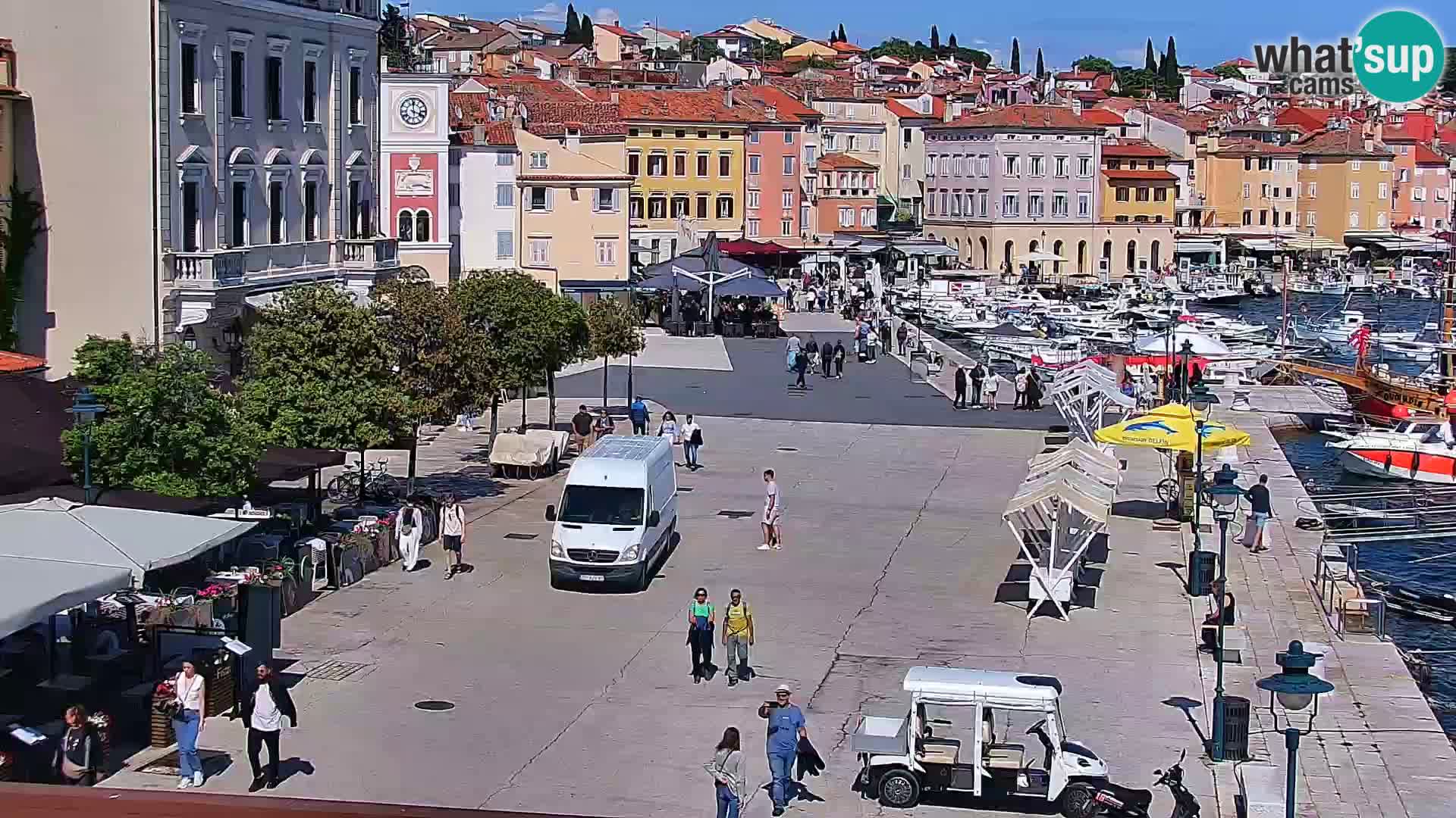 Promenade und marina in Rovinj webcam – Istrien – Kroatien